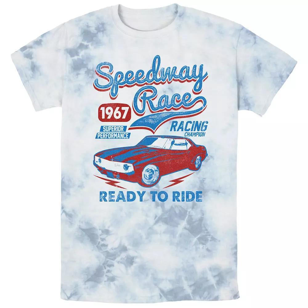 Men's Chevrolet Speedway Race Bombard Wash Graphic Tee, Size: Small, White Blue Product Image