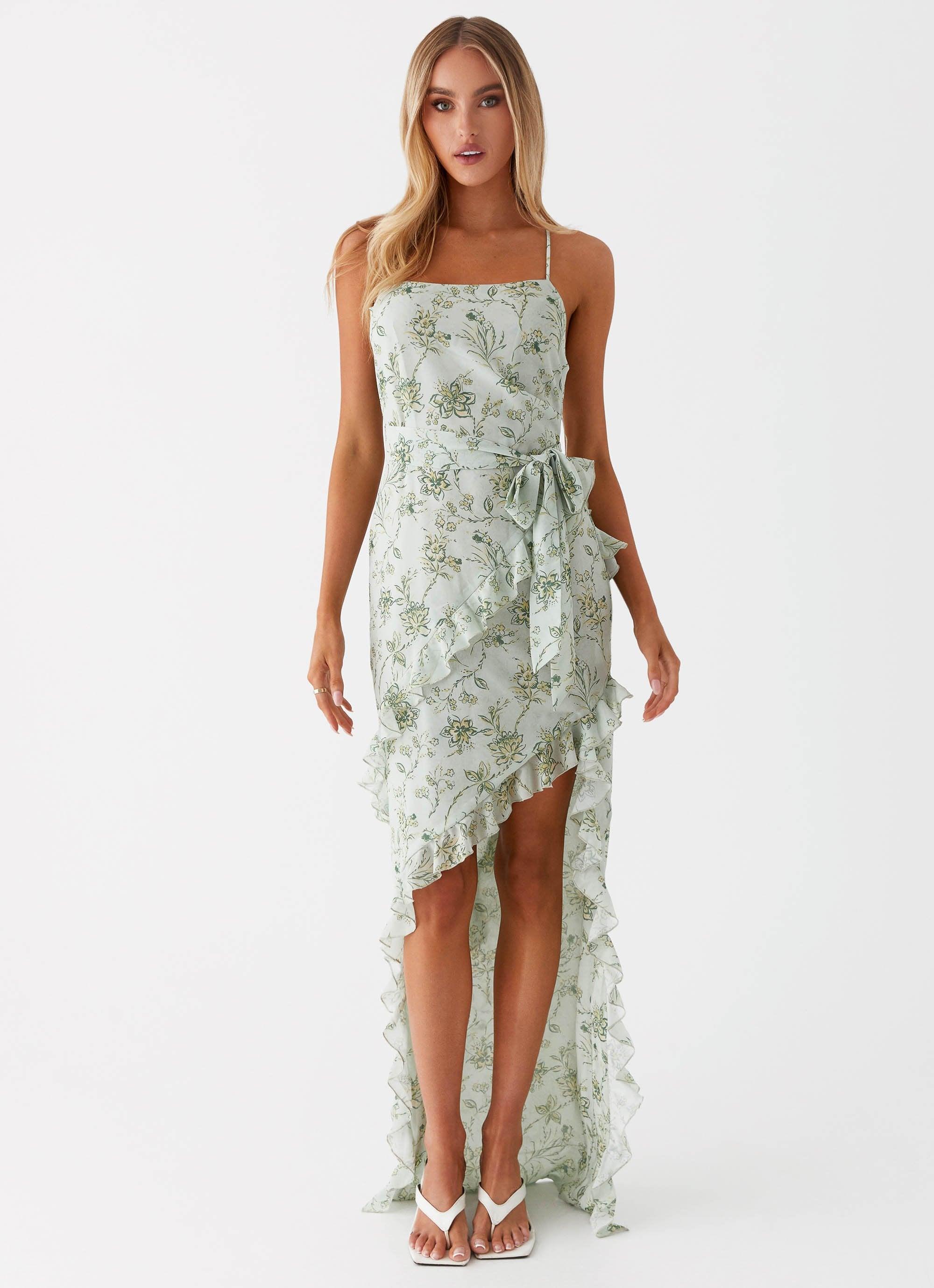 Sweet Serenity Maxi Dress - Sage Floral Product Image