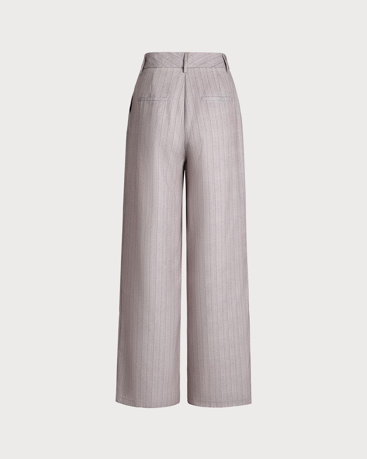 Khaki Striped Pocket Pants Product Image