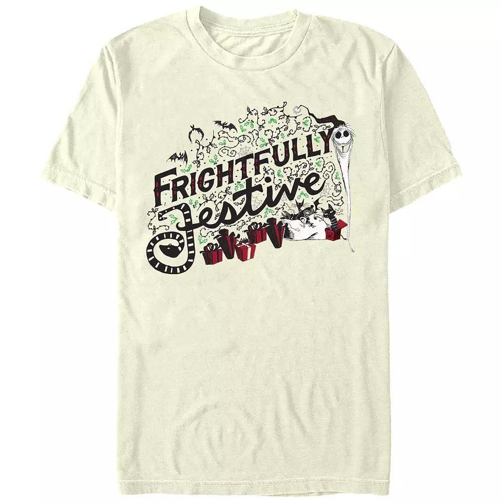 Disney's The Nightmare Before Christmas Frightfully Festive Men's Graphic Tee, Size: Medium, Natural Product Image