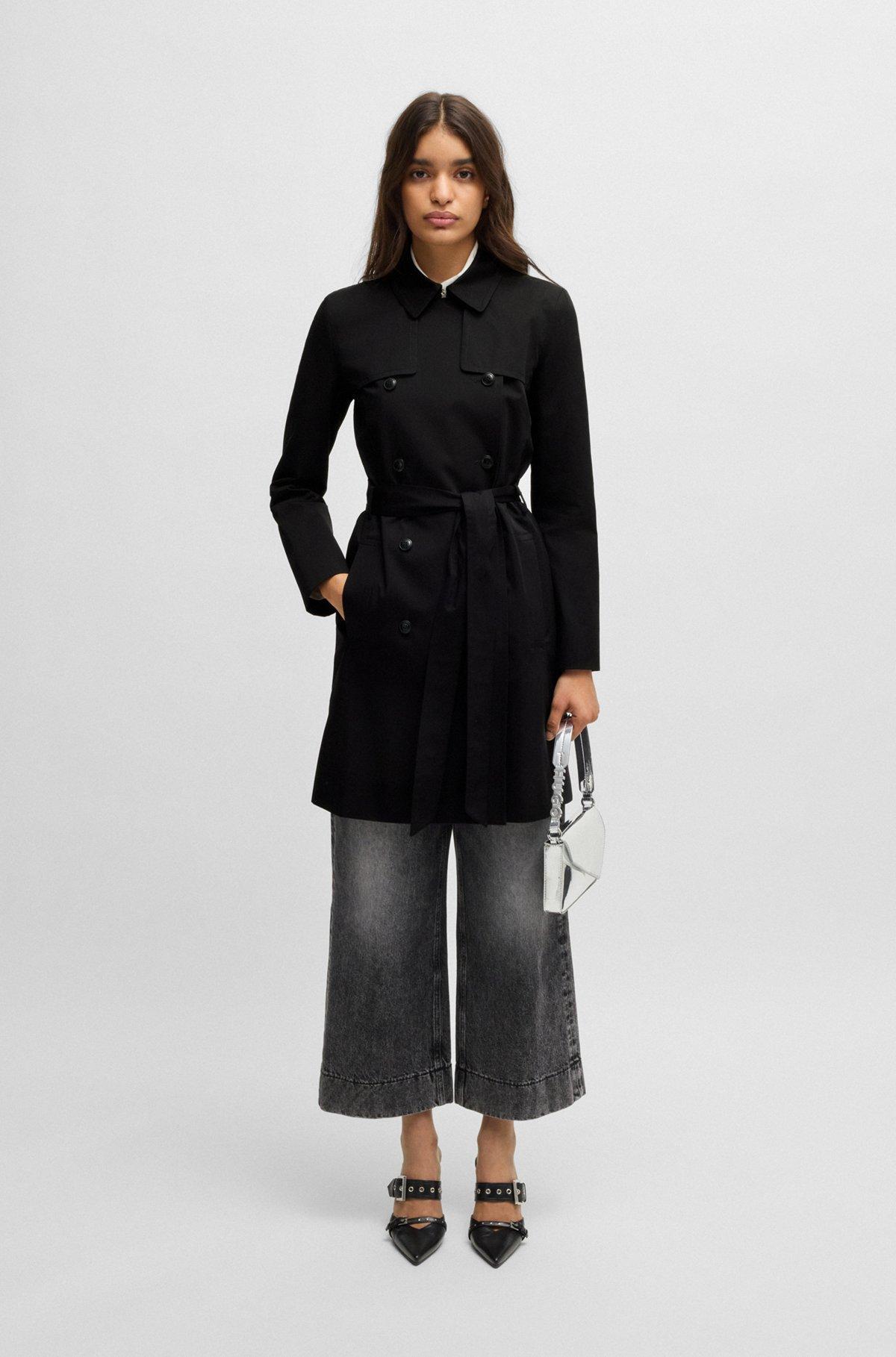 Double-breasted regular-fit trench coat in cotton Product Image