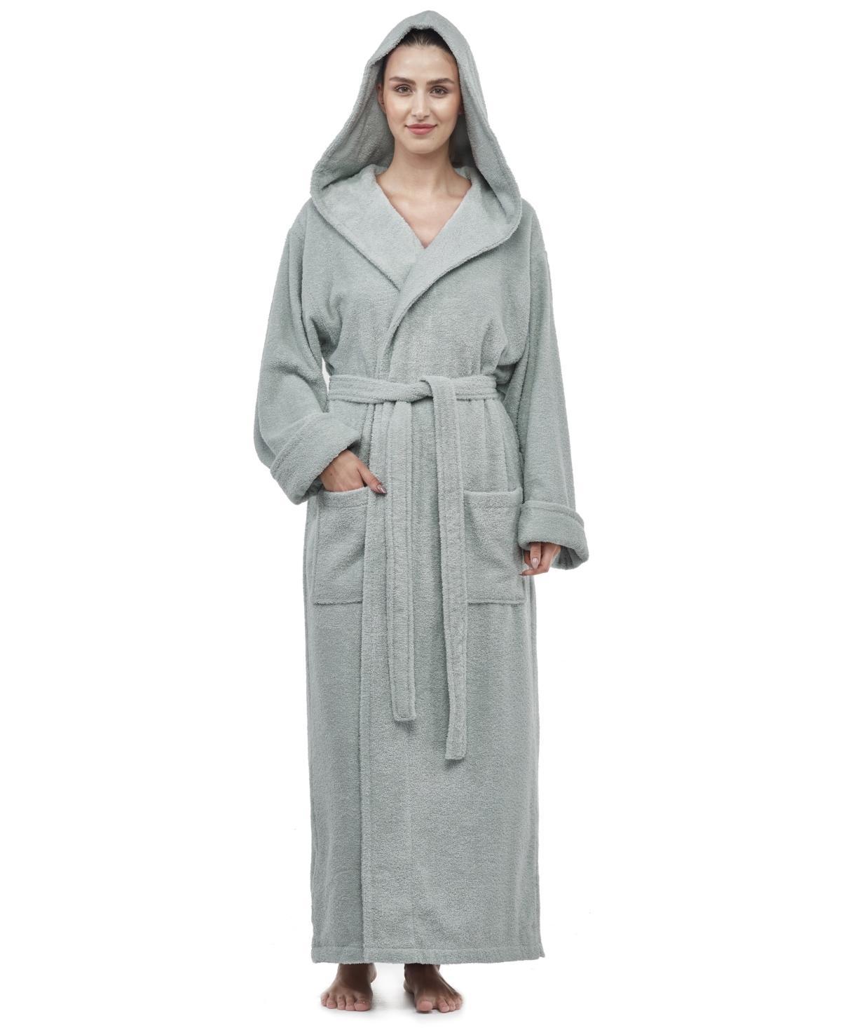 Arus Womens Hooded Full Length Gots Certified Organic Turkish Cotton Bathrobe Product Image