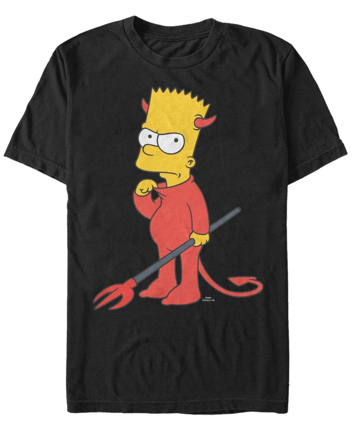 Men's The Simpsons Bart The Devil Tee, Size: Small, Black Product Image