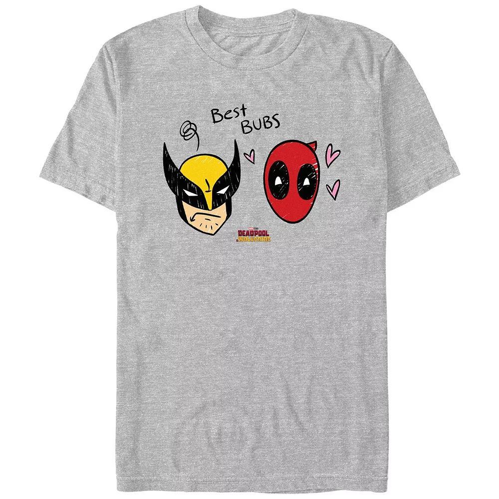 Men's Marvel Deadpool And Wolverine Best Bubs Graphic Tee, Size: Small, Athletic Grey Product Image