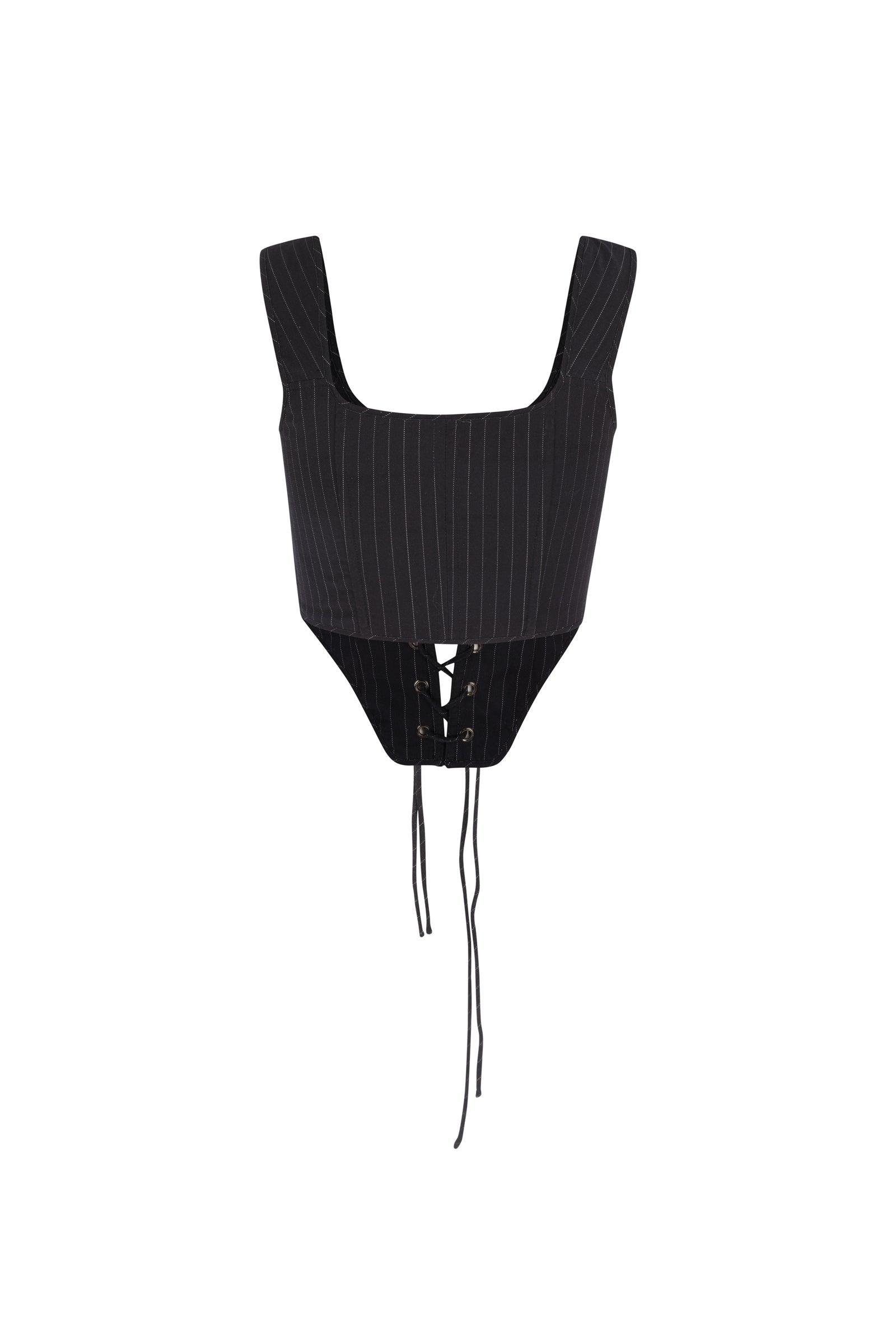 The Pinstripe Duchess Corset Product Image
