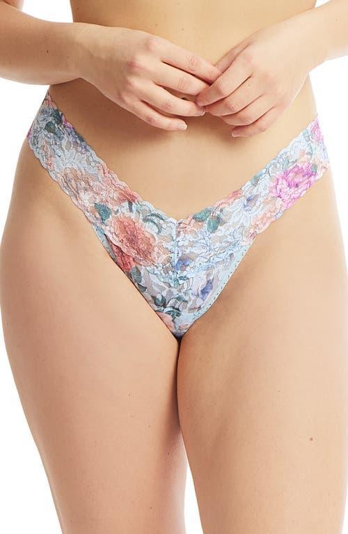 Signature Lace Low Rise Printed Thong Product Image