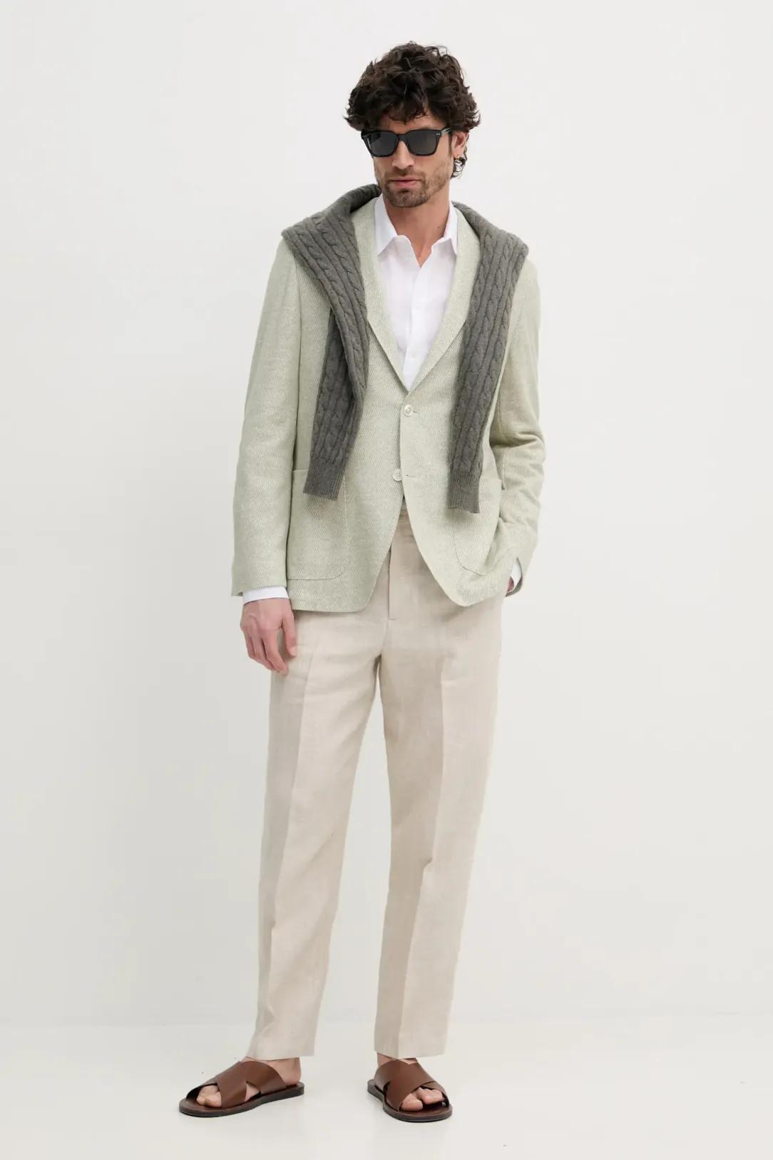 Boss Regular-fit Linen Blend Blazer Product Image