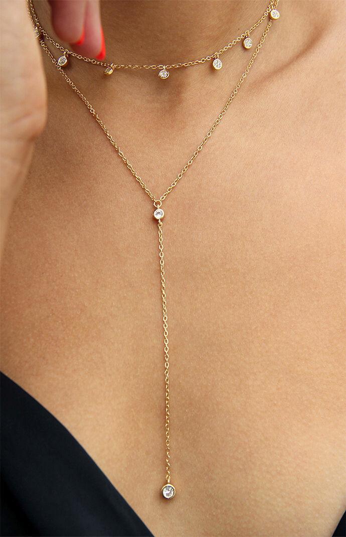 Ettika Simplistic Crystal Layered Necklace Product Image