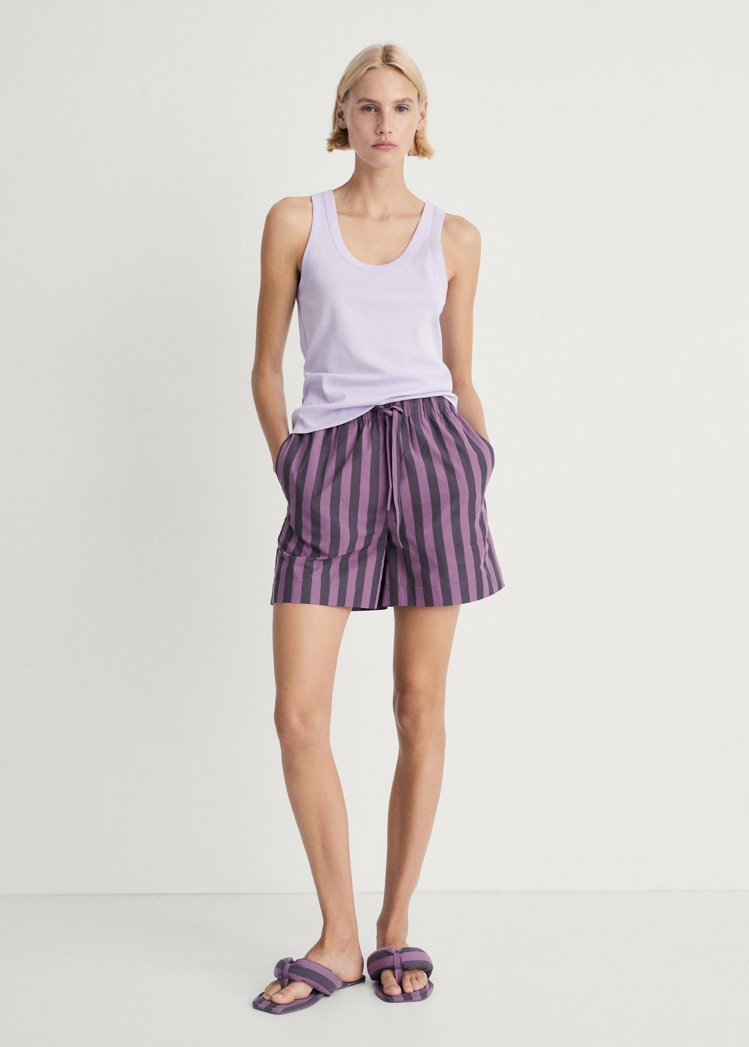 Cotton top with straps - Women | MANGO USA Product Image