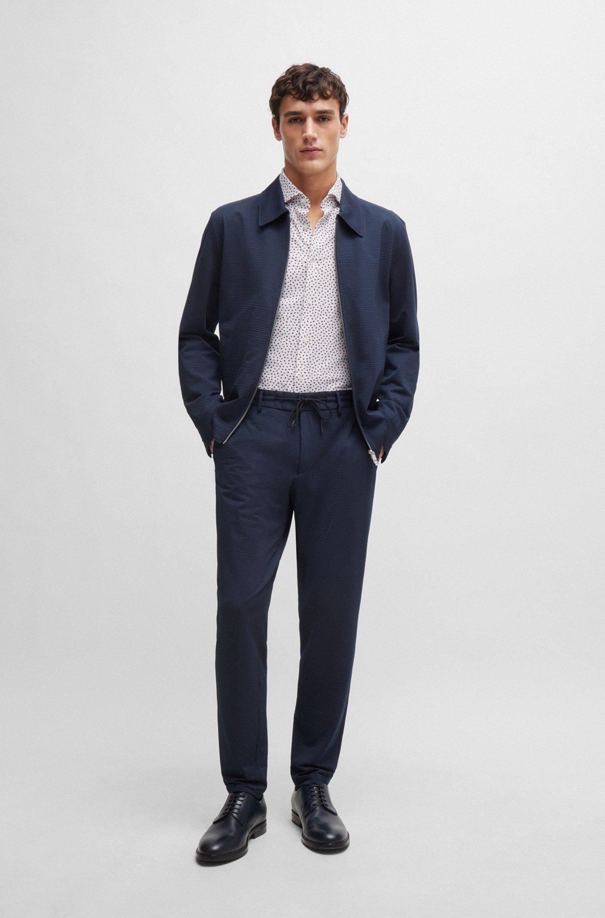 Slim-fit shirt in printed performance-stretch fabric Product Image