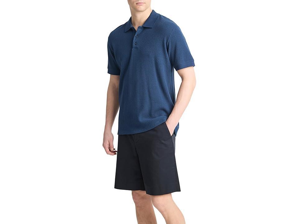 Vince Varigated Texture S/S Polo (Midnight Sky) Men's Short Sleeve Knit Product Image