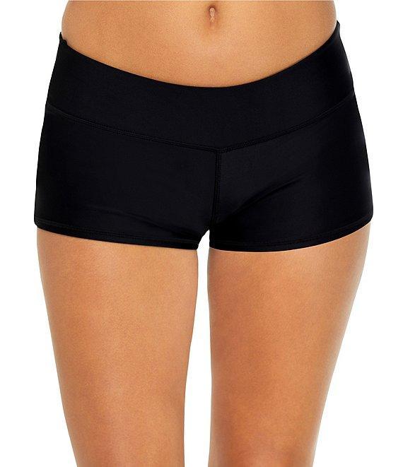 Raisins Solid Surf Shirred Short Swim Bottom Product Image