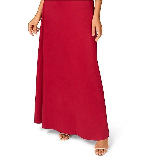 Aidan Mattox Stretch Mikado Plunging V-Neck Sleeveless Column Dress Product Image