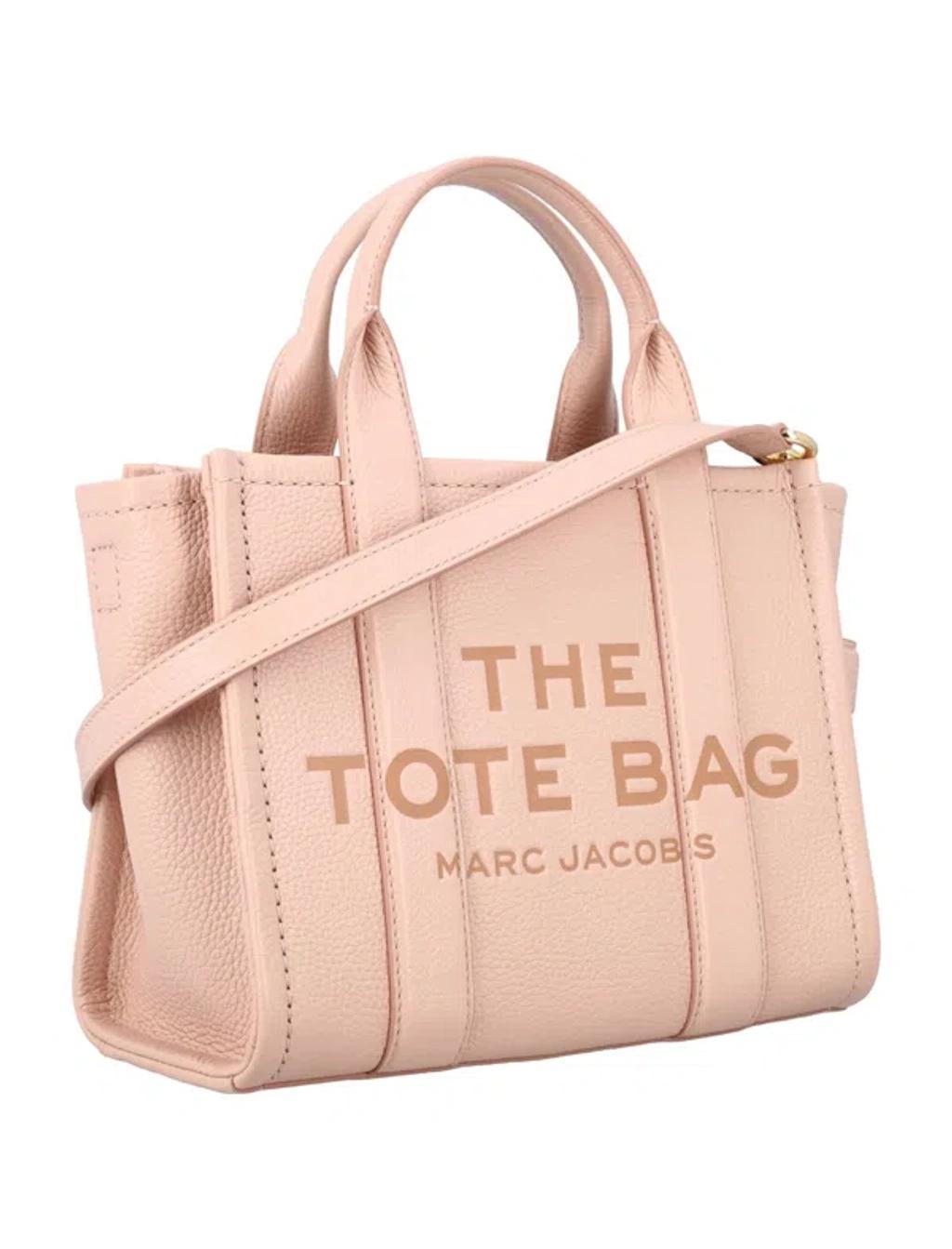 MARC JACOBS The Mini Tote Leather Bag In Neutrals Product Image