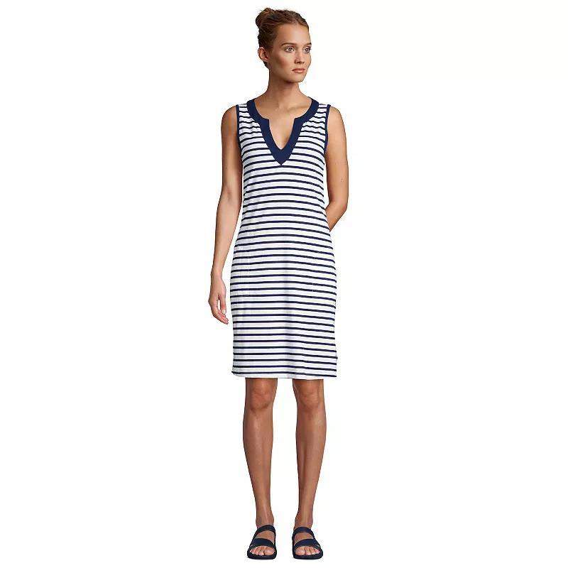 Womens Lands End Splitneck Swim Cover-Up Dress Product Image