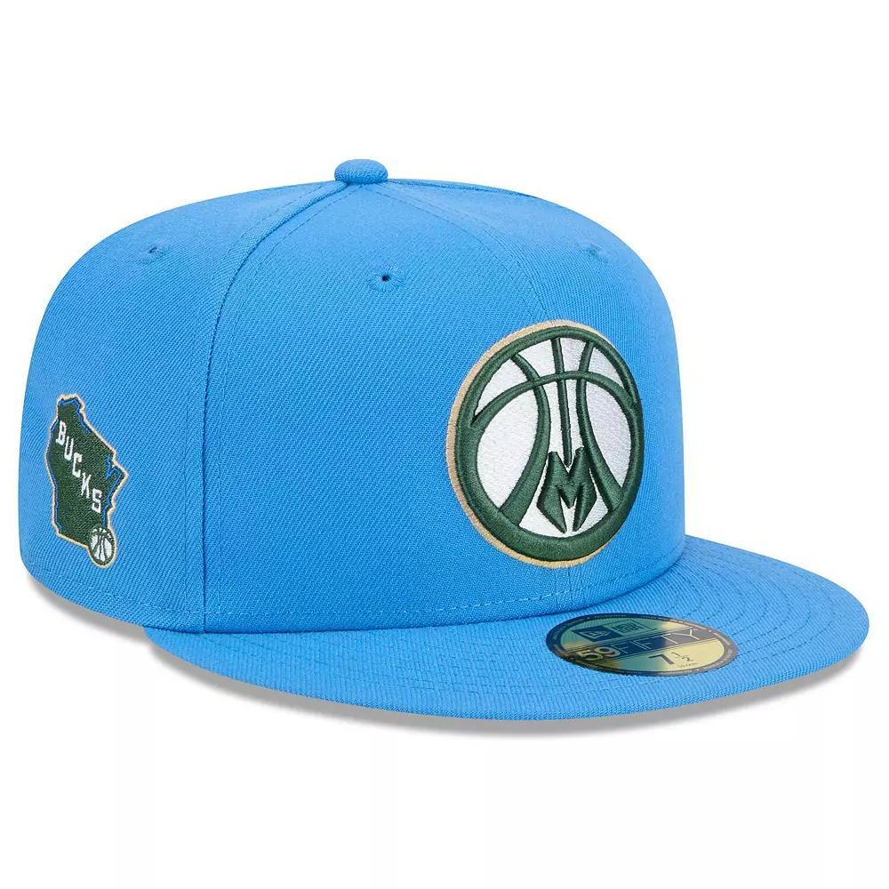 Men's New Era  Blue Milwaukee Bucks 2024/25 City Edition Alternate 59FIFTY Fitted Hat, Size: 7 7/8 Product Image