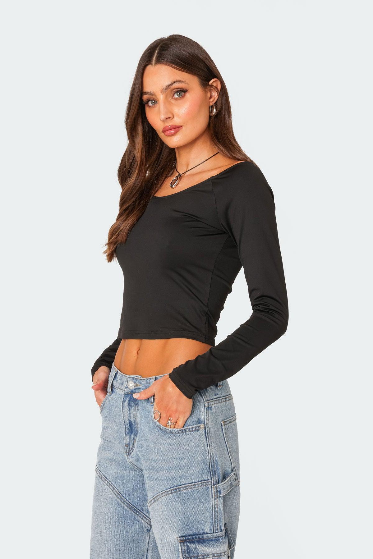 Tahlia V Neck Off Shoulder Top Product Image