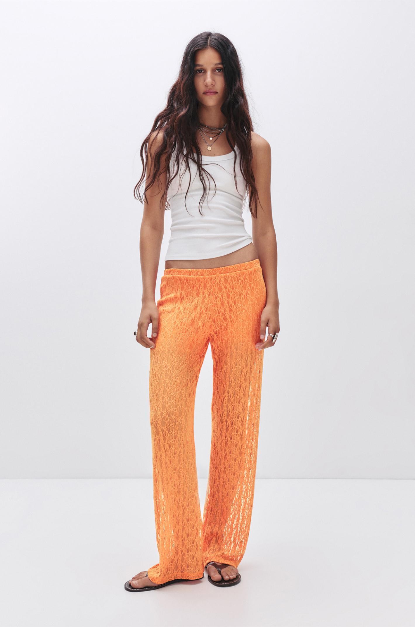 Wide-leg lace trousers Product Image