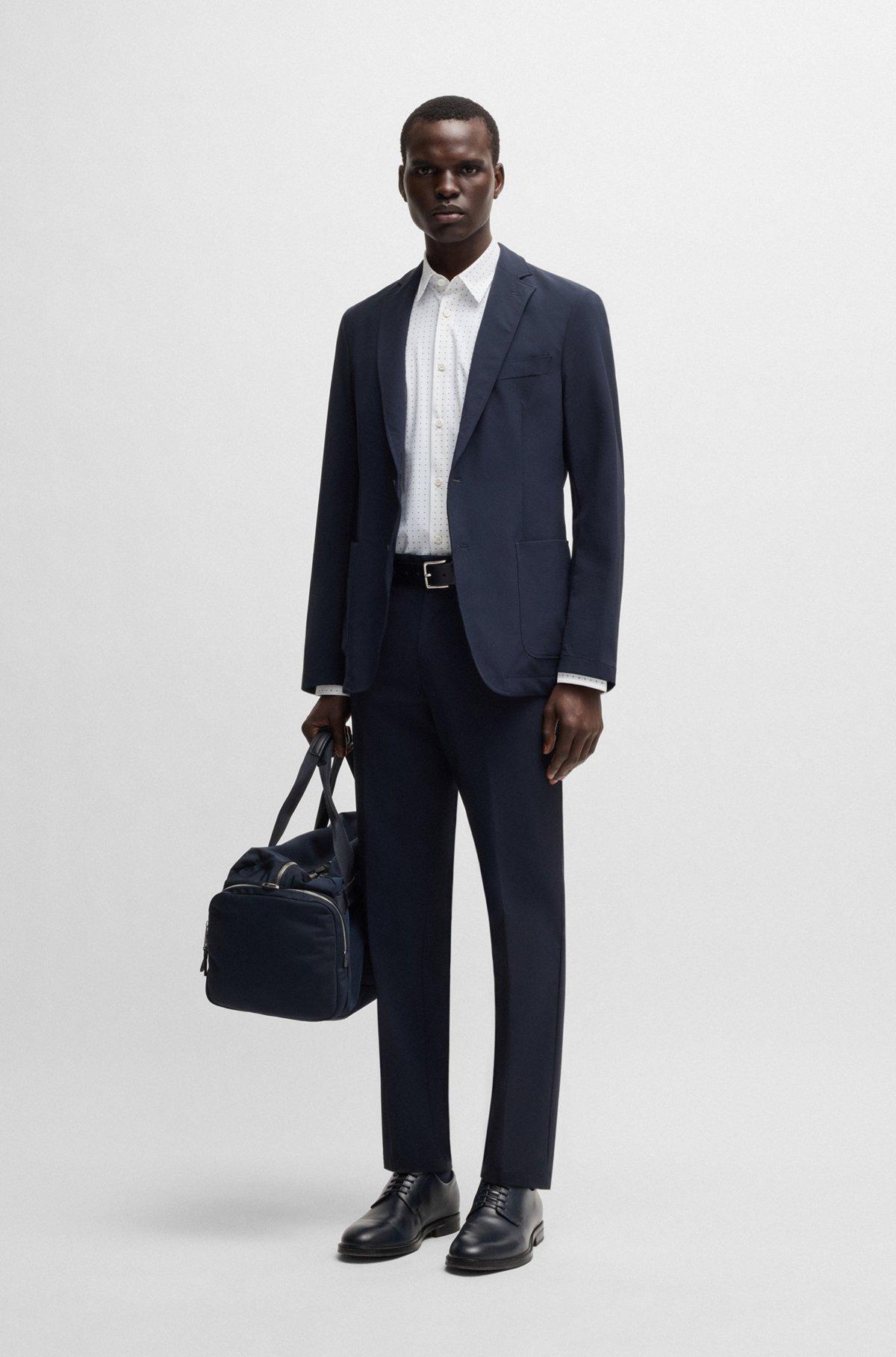 Slim-fit shirt in printed performance-stretch jersey Product Image