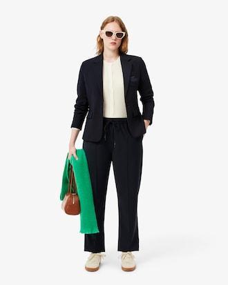 Embroidered Logo Slim Fit Wool Blazer Product Image