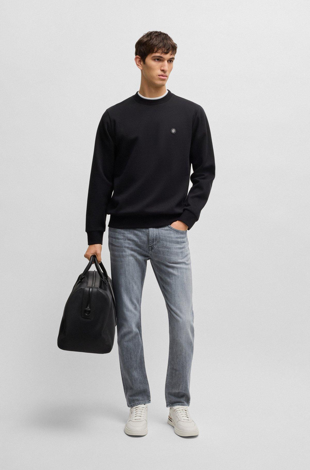 Mens Bomber Jacket in Satin and Nappa Leather Product Image