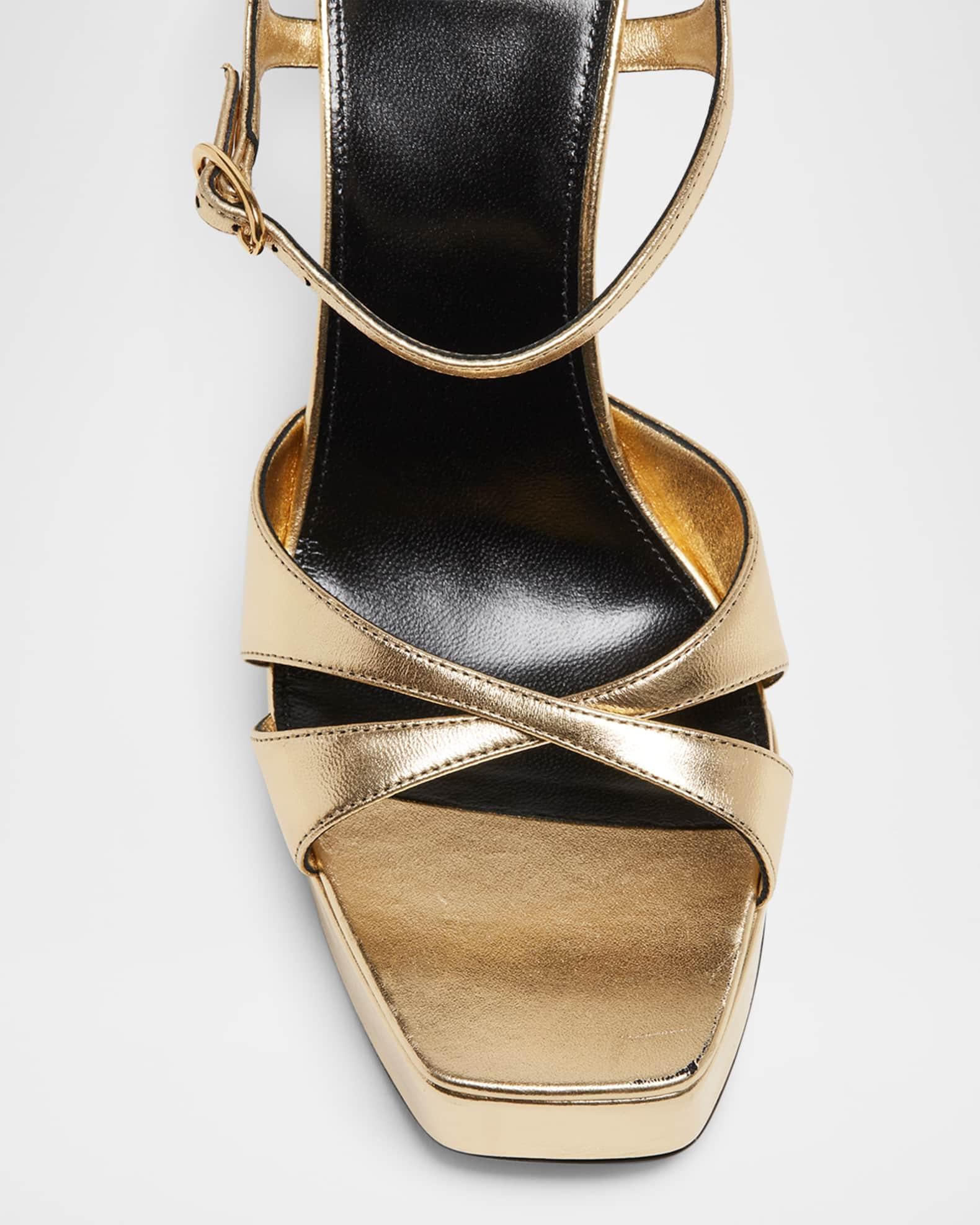 Debbie Metallic Crisscross Platform Sandals Product Image
