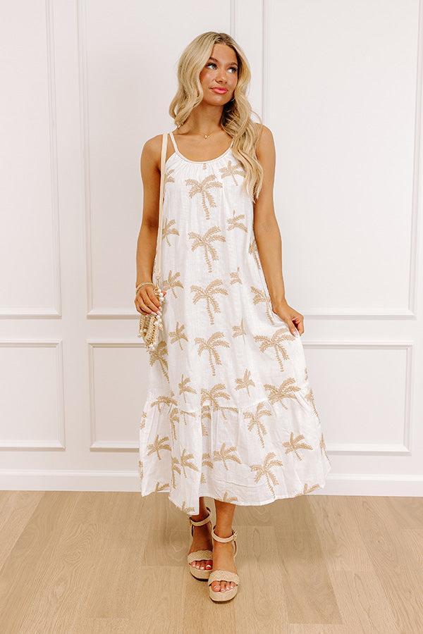 Palm Trees Please Embroidered Midi Dress Product Image