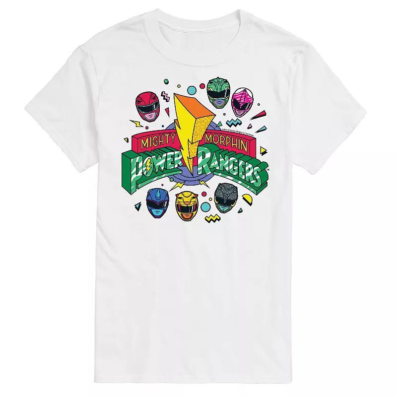 Big & Tall Power Rangers 90s Logo Tee, Men's, Size: 6XB, White Product Image