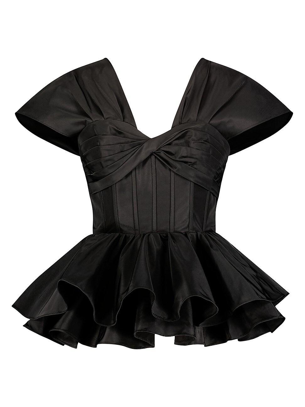 Womens Faille Bustier Peplum-Hem Top Product Image