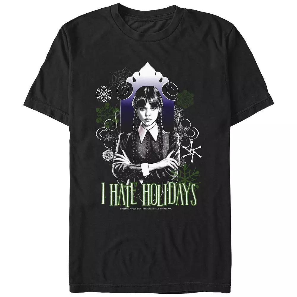 Men's Wednesday I Hate Holidays Graphic Tee, Size: XXL, Black Product Image
