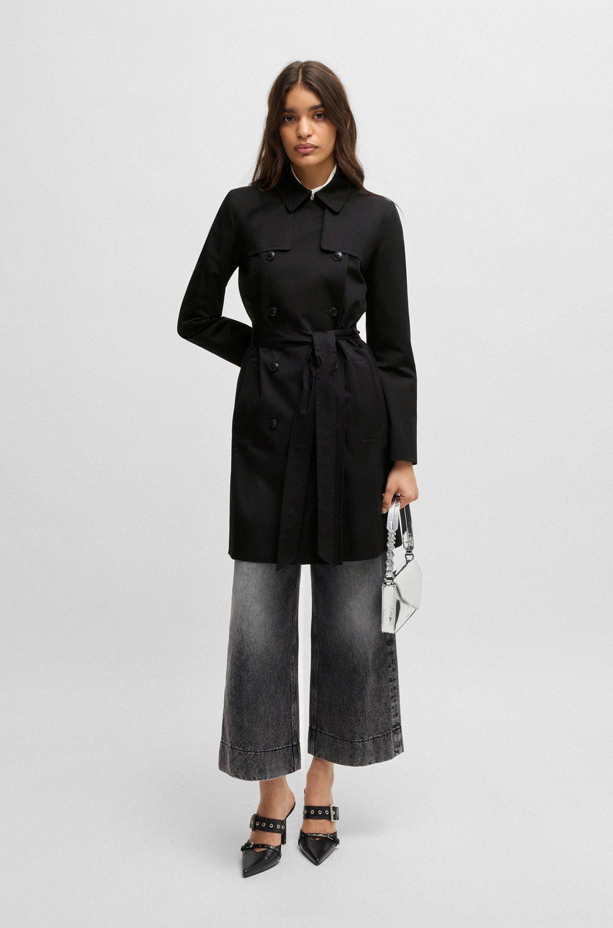 Double-breasted regular-fit trench coat in cotton Product Image