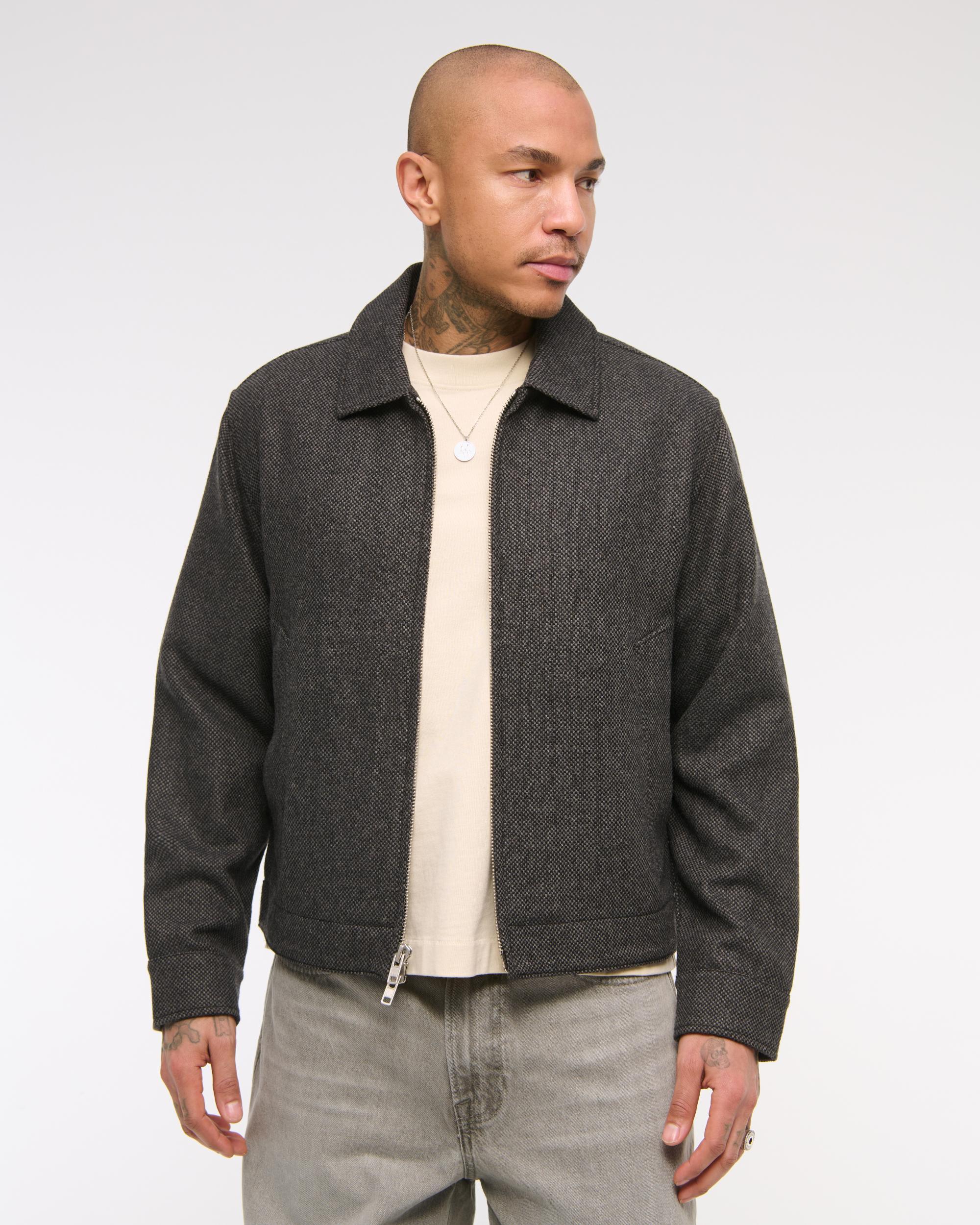 Cropped Wool-Blend Zip Jacket Product Image