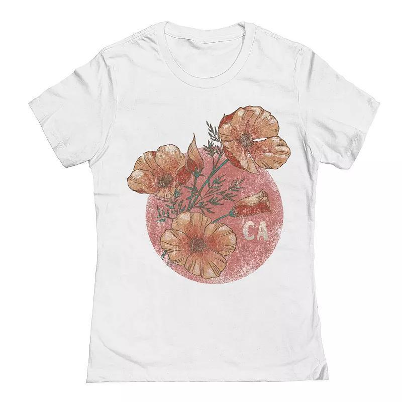 Junior's Calipoppy Graphic Tee, Girl's, Size: XL, White Product Image