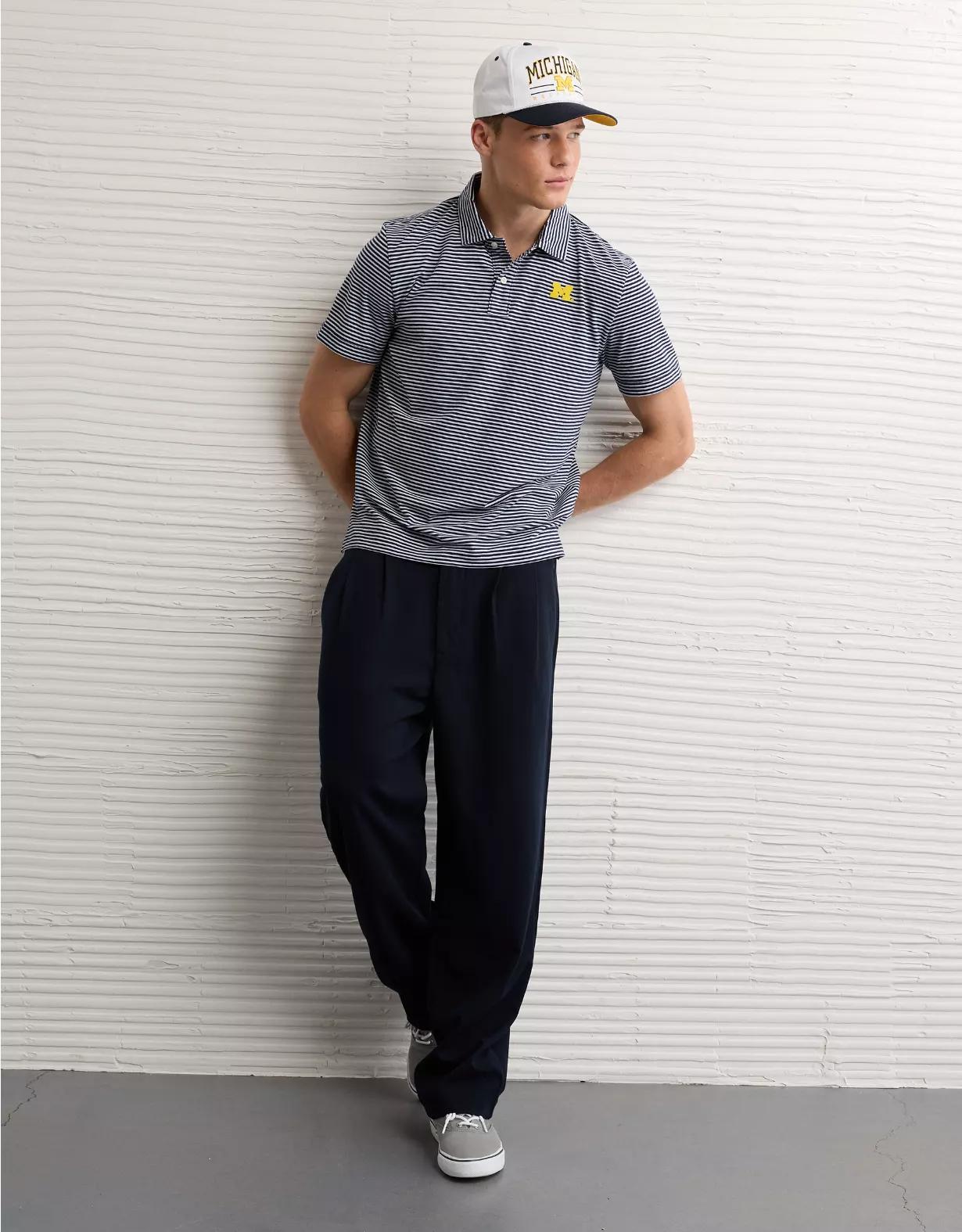 AE 24/7 Michigan Wolverines Graphic Club Polo Shirt Product Image