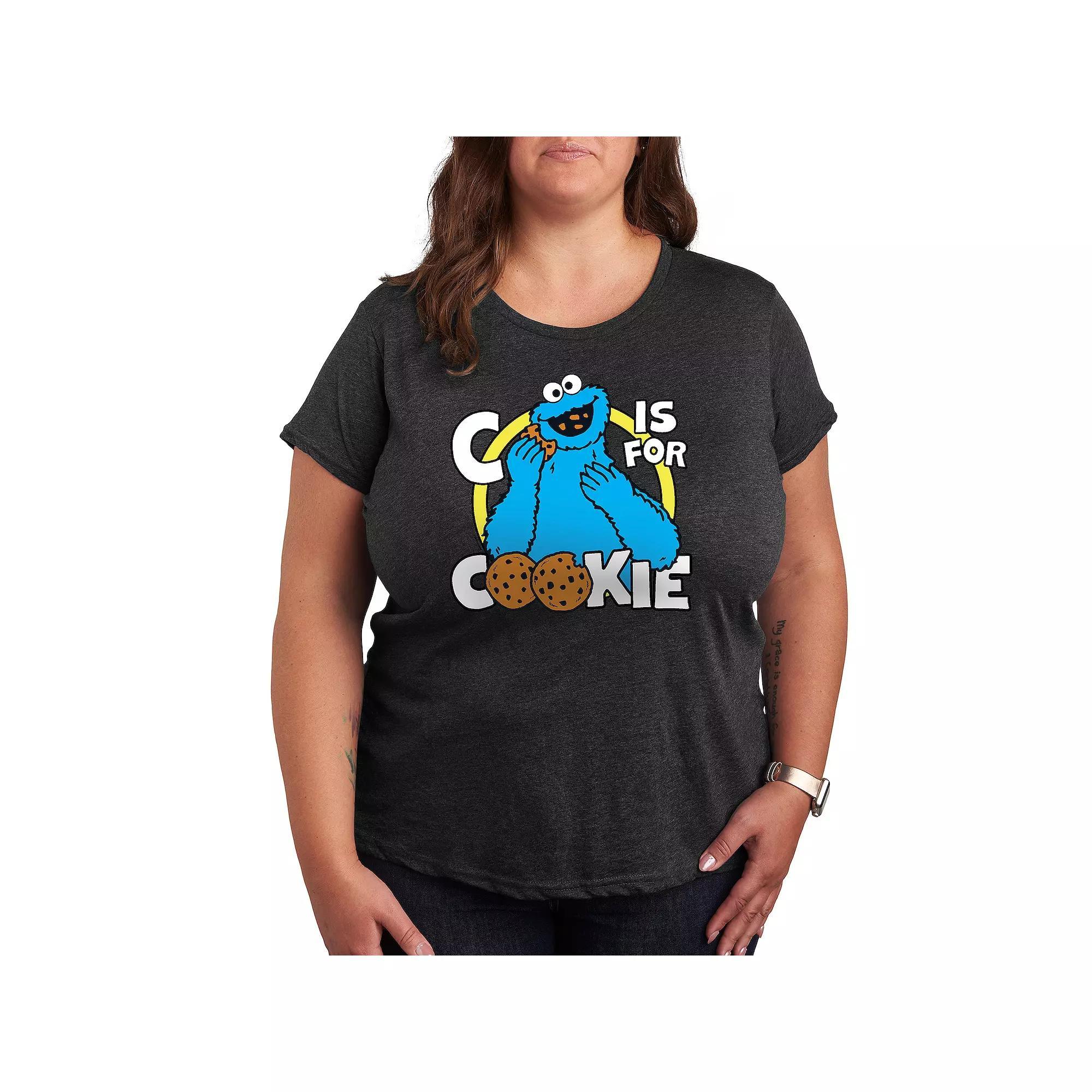 Plus Sesame Street Cookie Monster Graphic Tee, Women's,  Product Image