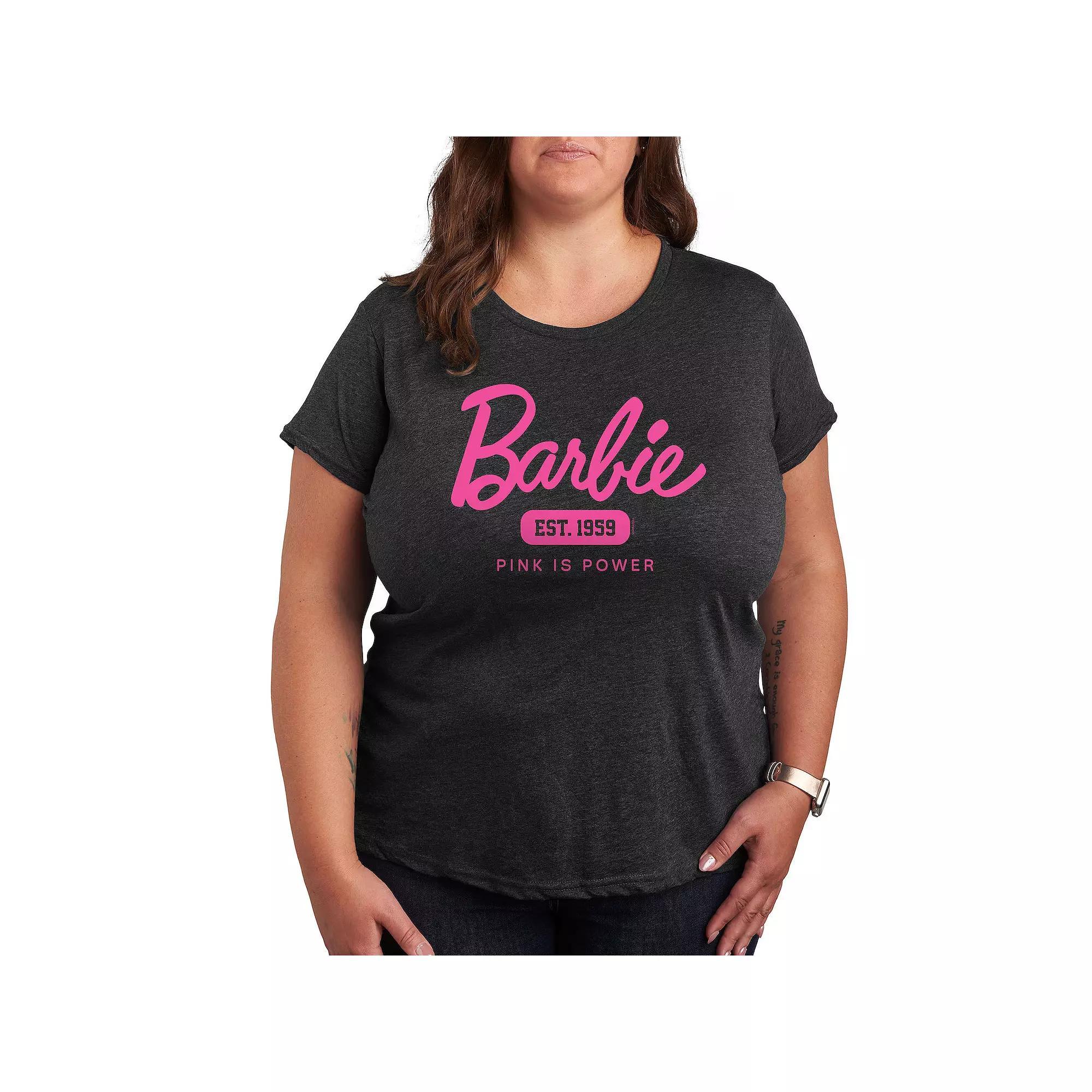 Plus Size Barbie The Movie Mattel Burst Graphic Tee, Women's, Size: 4XL, Heather Grey Product Image