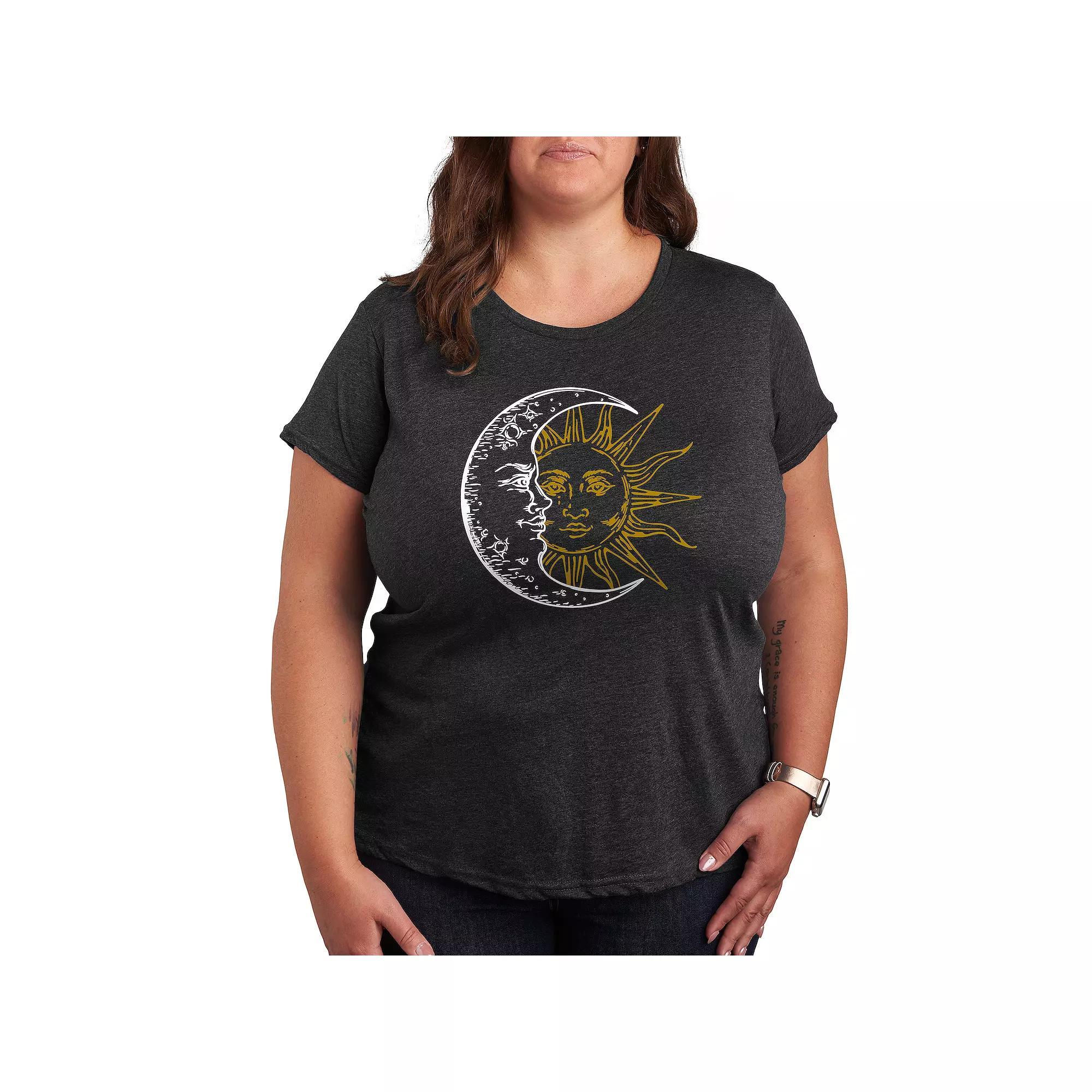 Plus Crescent Moon And Sun Graphic Tee, Women's,  Product Image