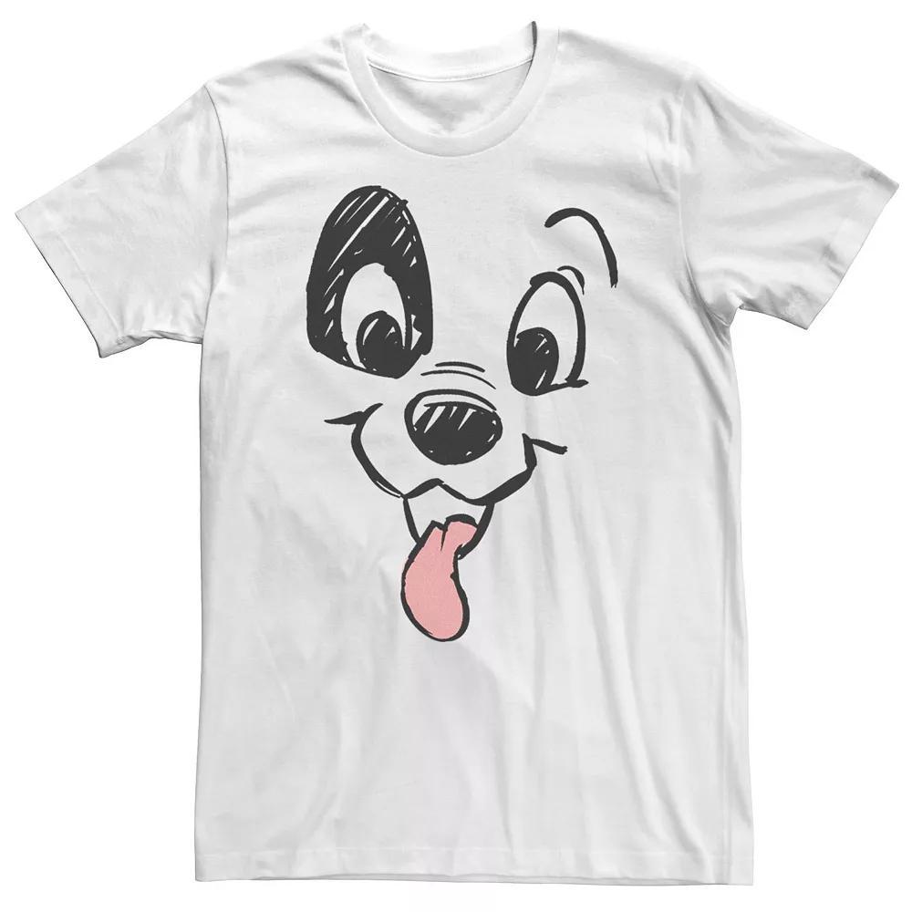 Big & Tall Disney 101 Dalmatians Patch Puppy Tounge Out Face Tee, Men's, Size: XXL Tall, White Product Image