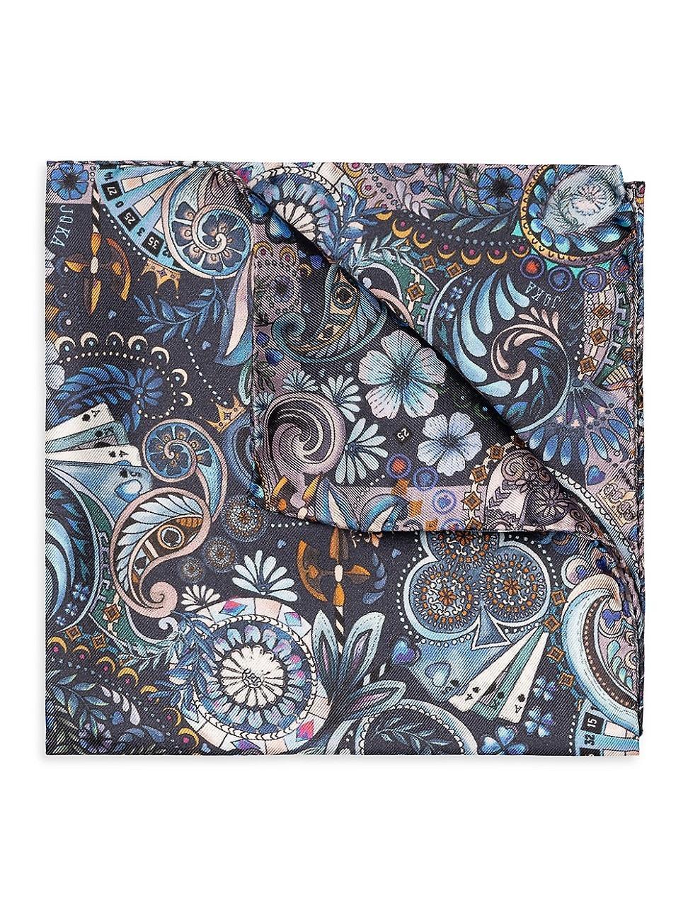 Mens Floral Silk Pocket Square Product Image