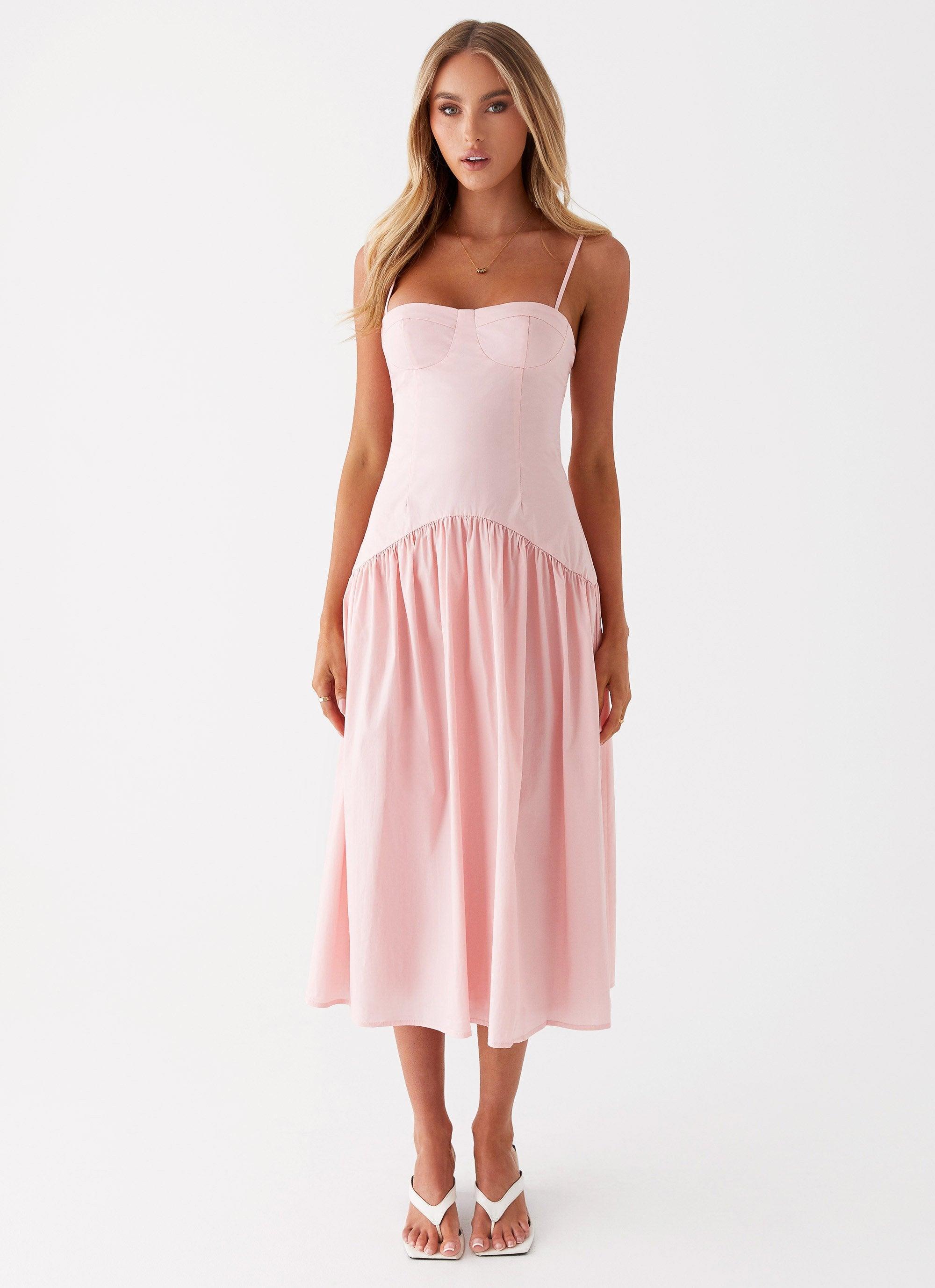 Yvette Corset Midi Dress - Pink Product Image