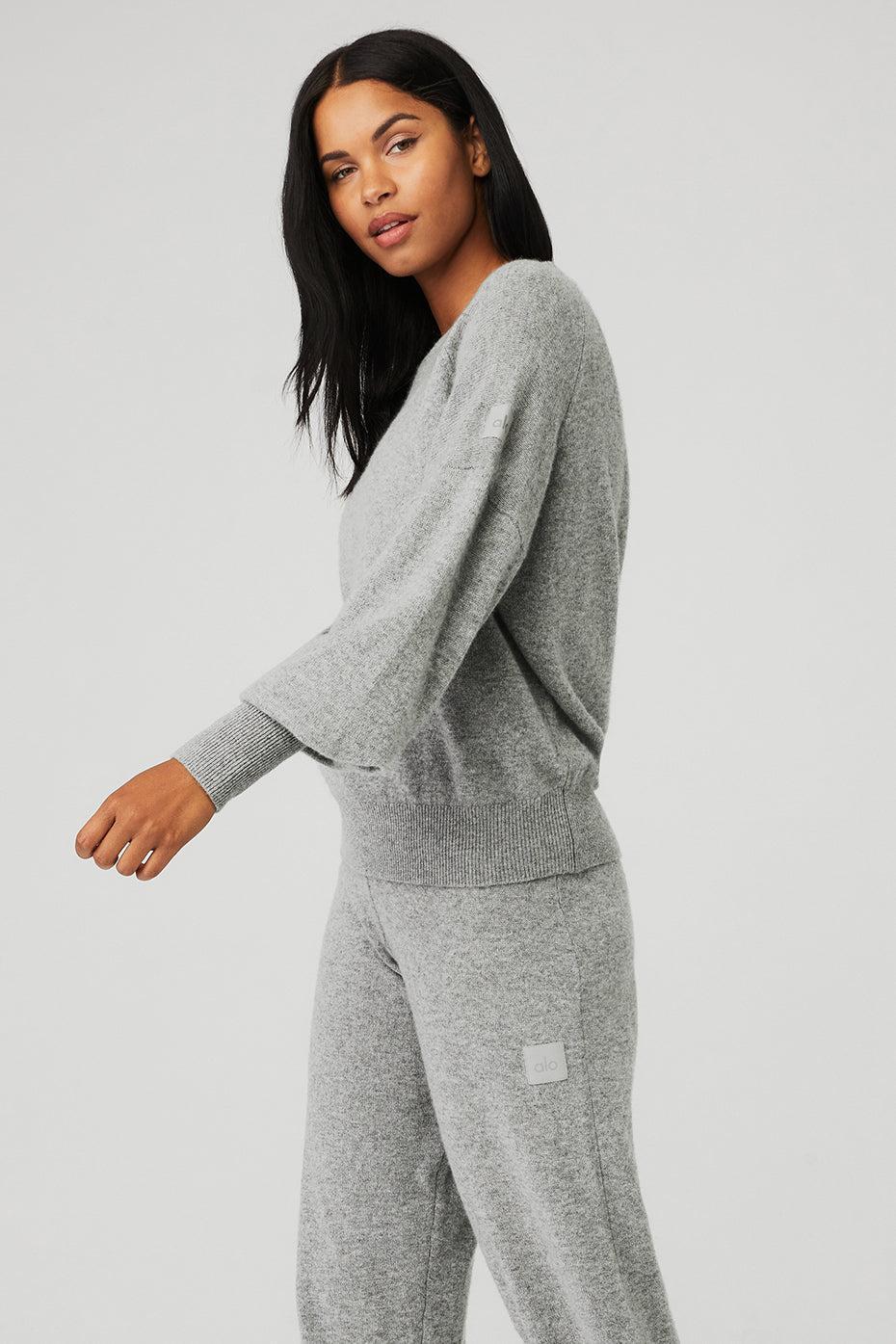 Cashmere Jet Set Crew - Dove Grey Heather Product Image