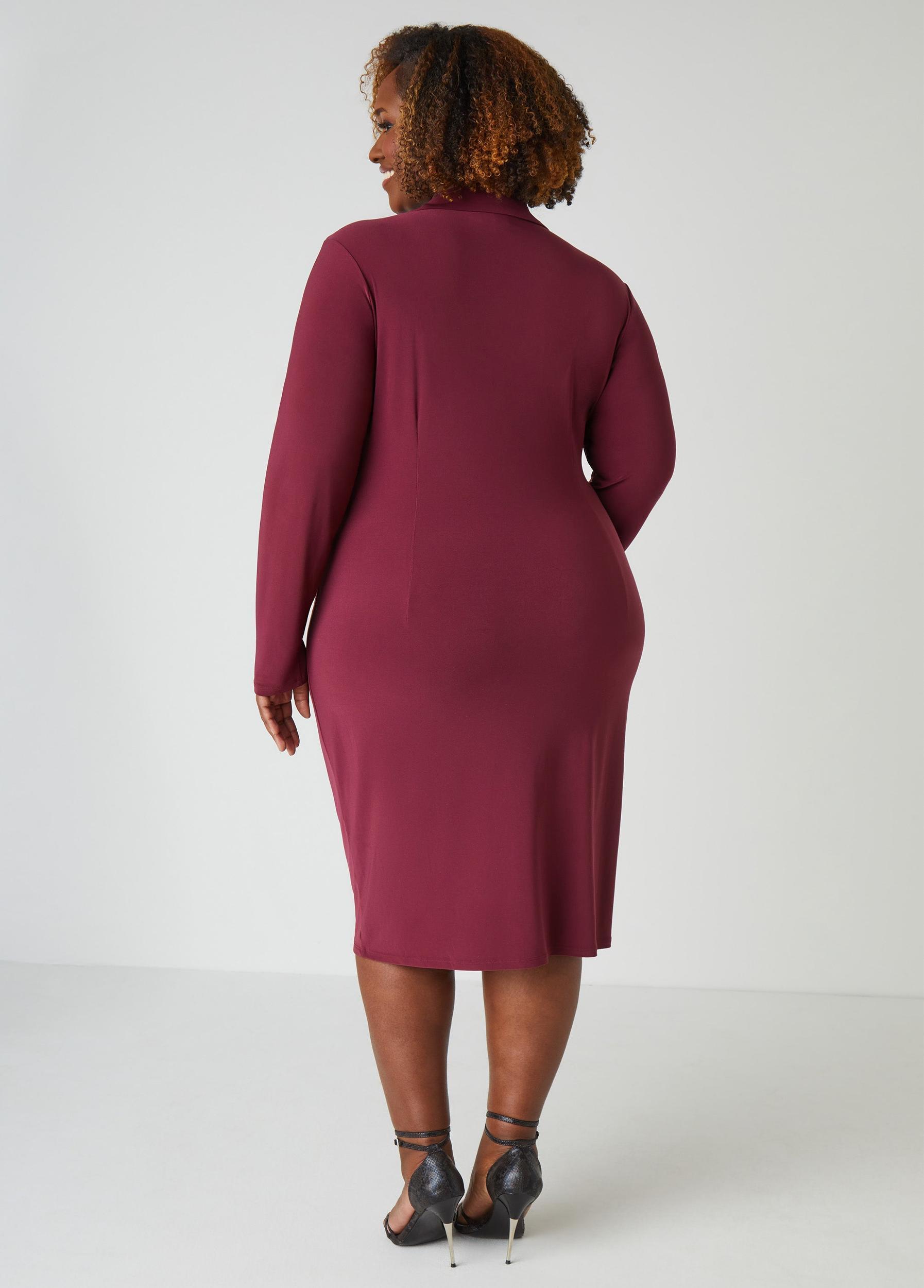 Ruched Knit Shirtdress Product Image