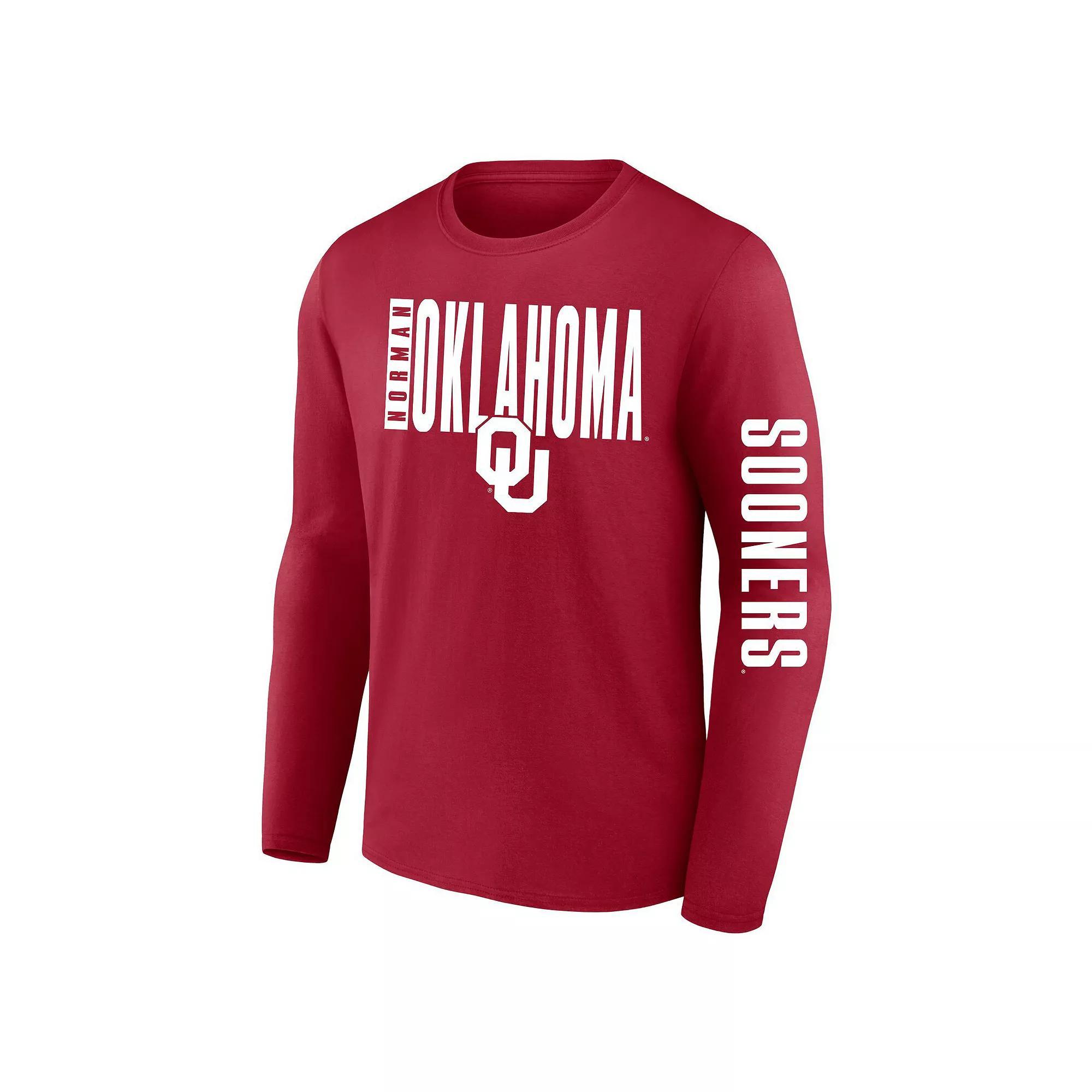 Men's Fanatics  Crimson Oklahoma Sooners Big & Tall Vision Long Sleeve T-Shirt, Size: 3XB, Red Product Image