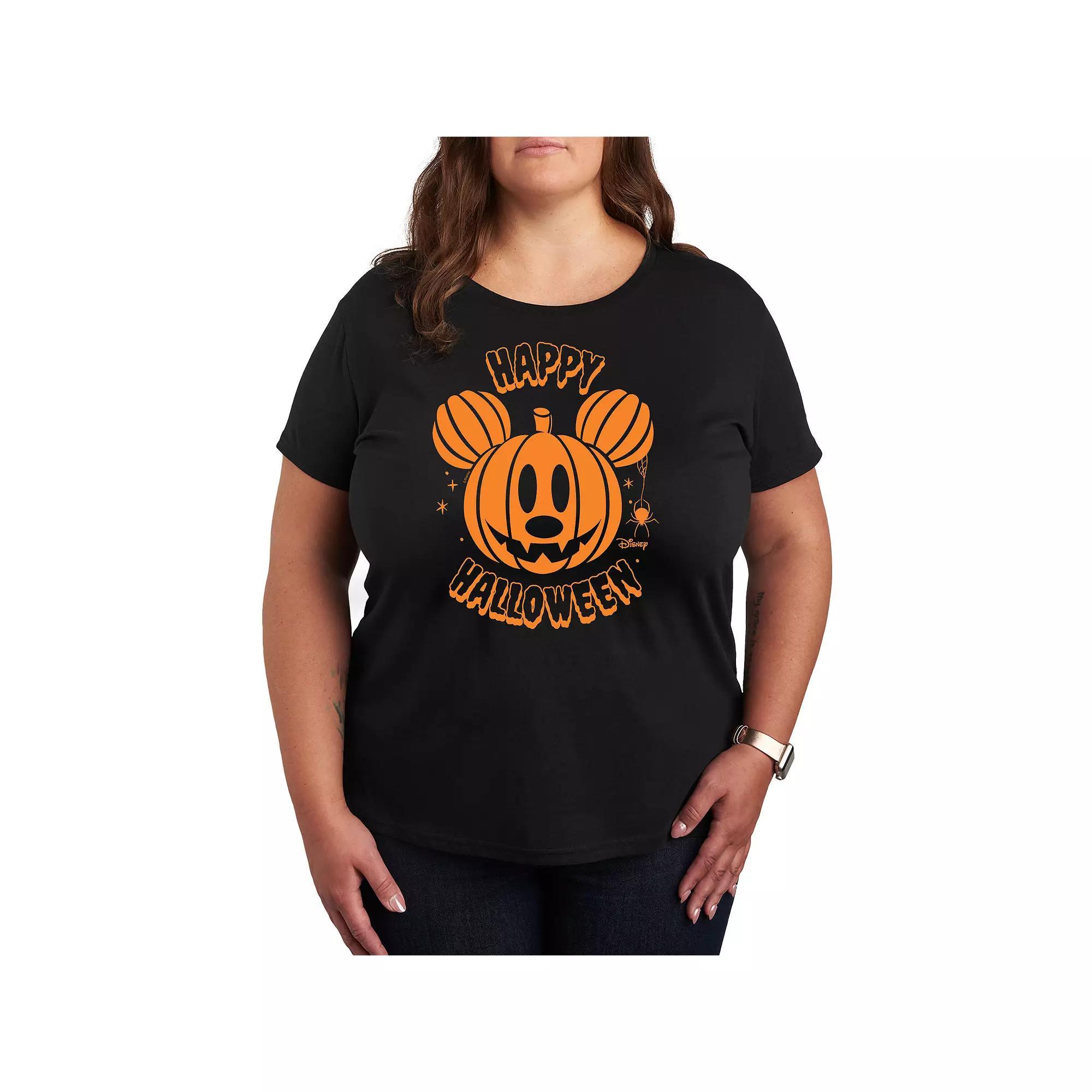 Disney's Mickey Mouse Plus Size Pumpkin Graphic Tee, Women's, Size: 4XL, Black Product Image