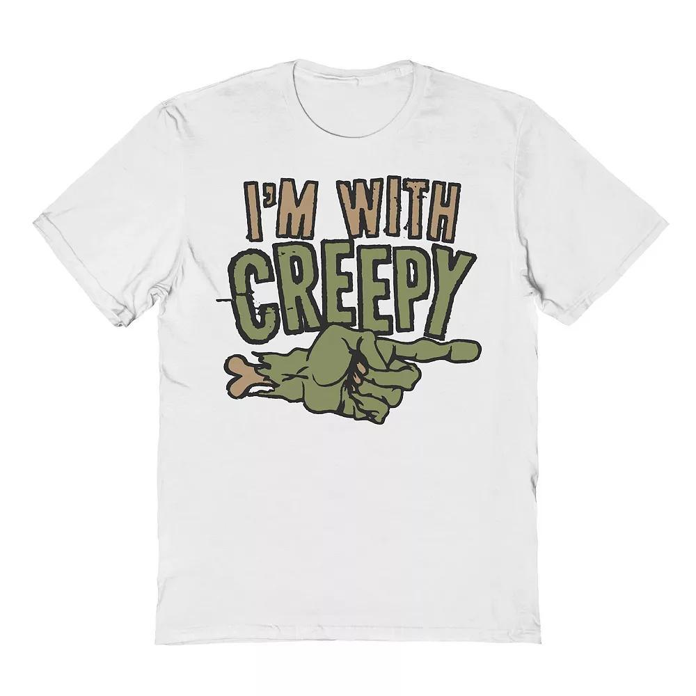 Men's I'm With Creepy Halloween Graphic Tee, Size: Medium, White Product Image