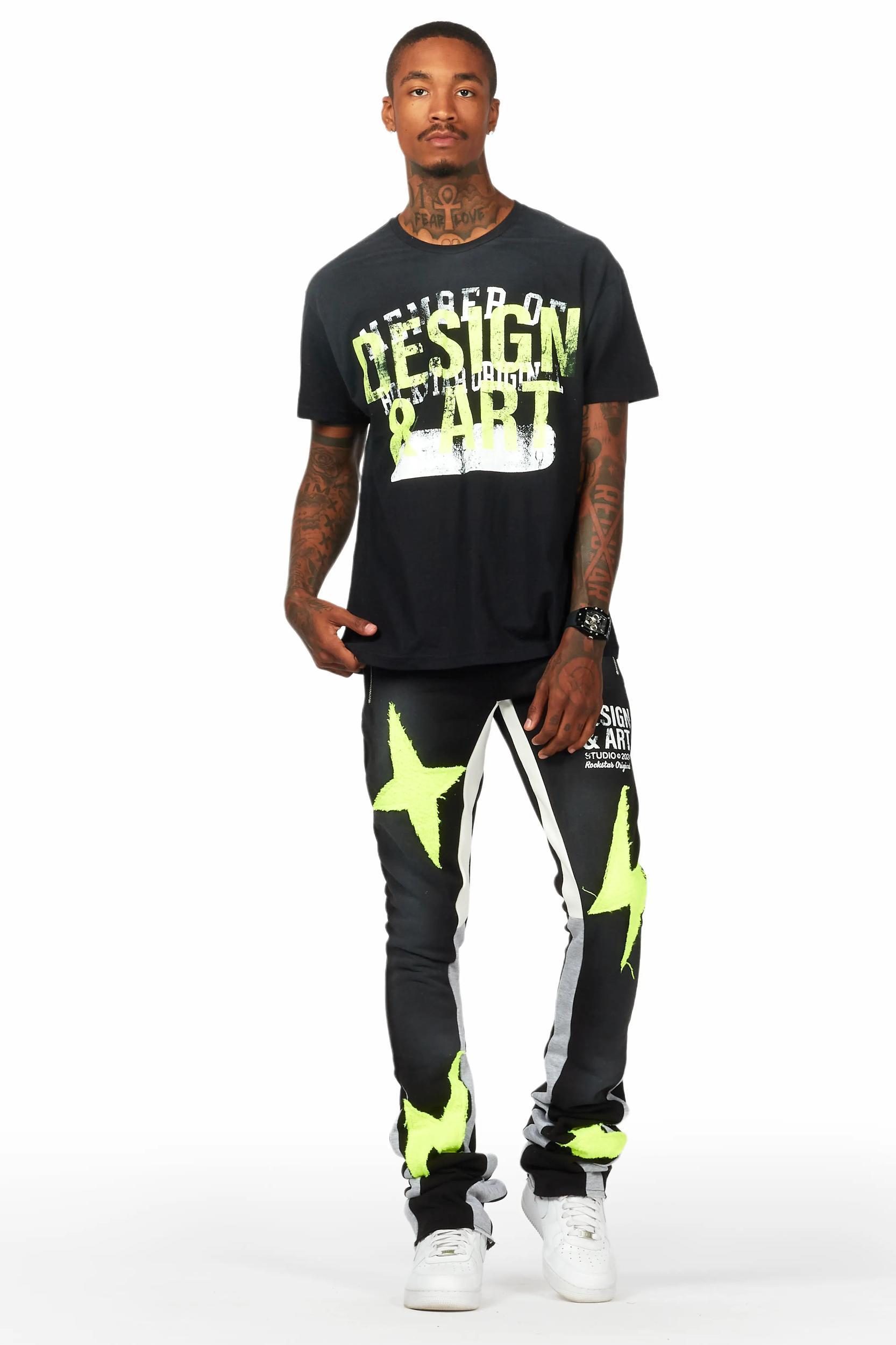 Darko Black T-Shirt/Stacked Flare Track Set Male Product Image