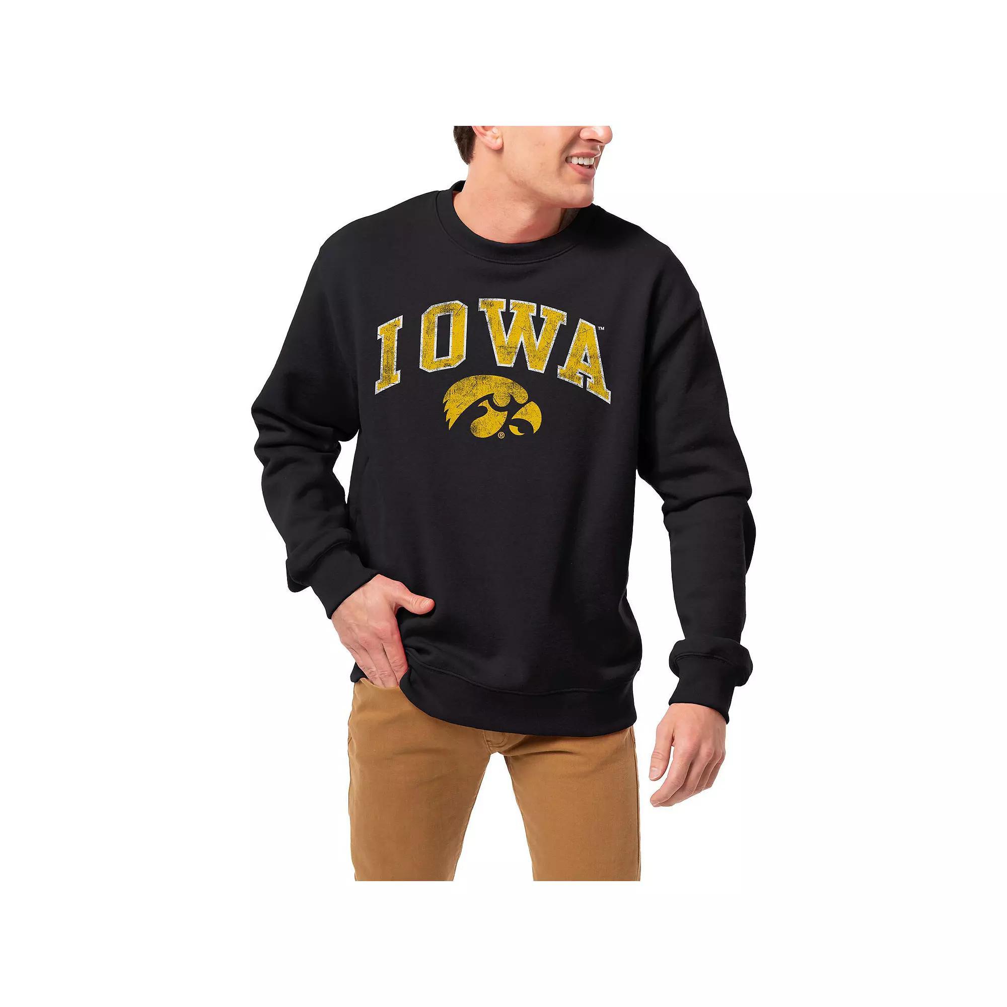 Men's League Collegiate Wear Black Iowa Hawkeyes 1965 Arch Essential Pullover Sweatshirt, Size: Medium Product Image