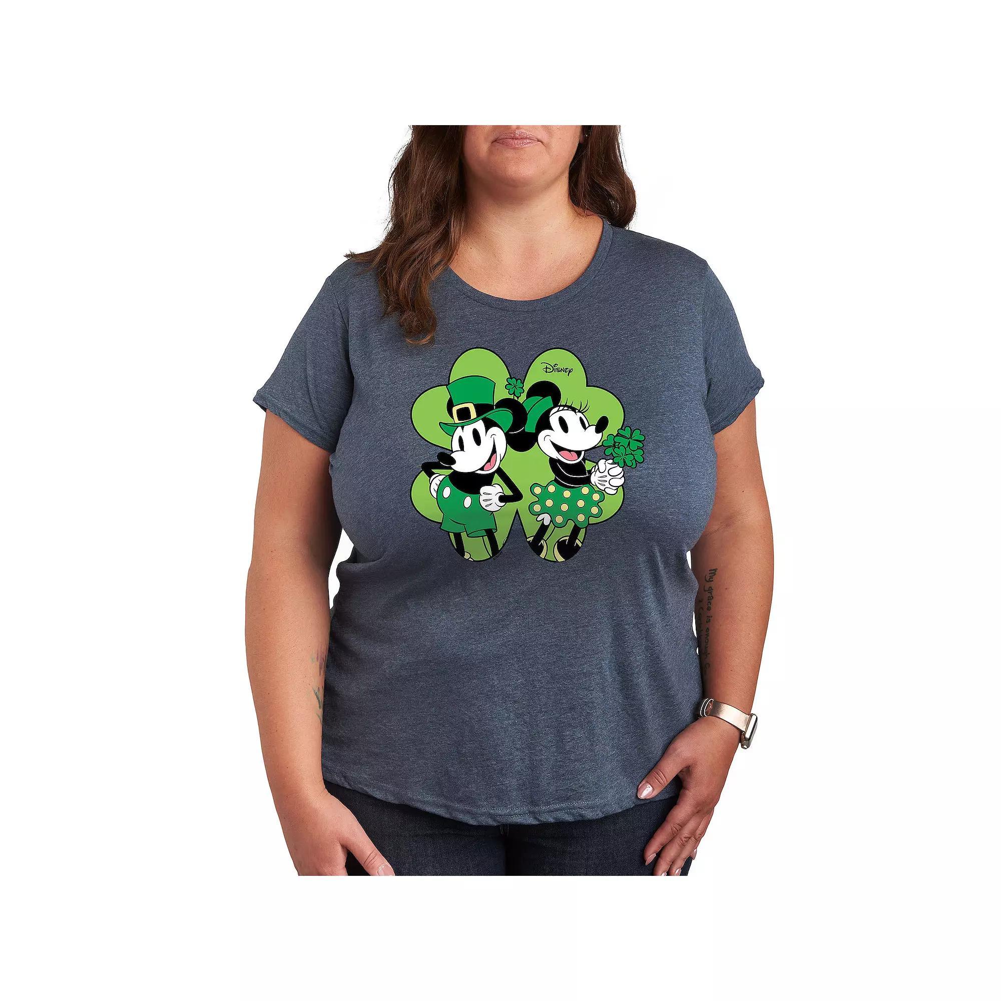 Disney's Mickey & Minnie Mouse Plus Shamrock Graphic Tee, Women's,  Product Image