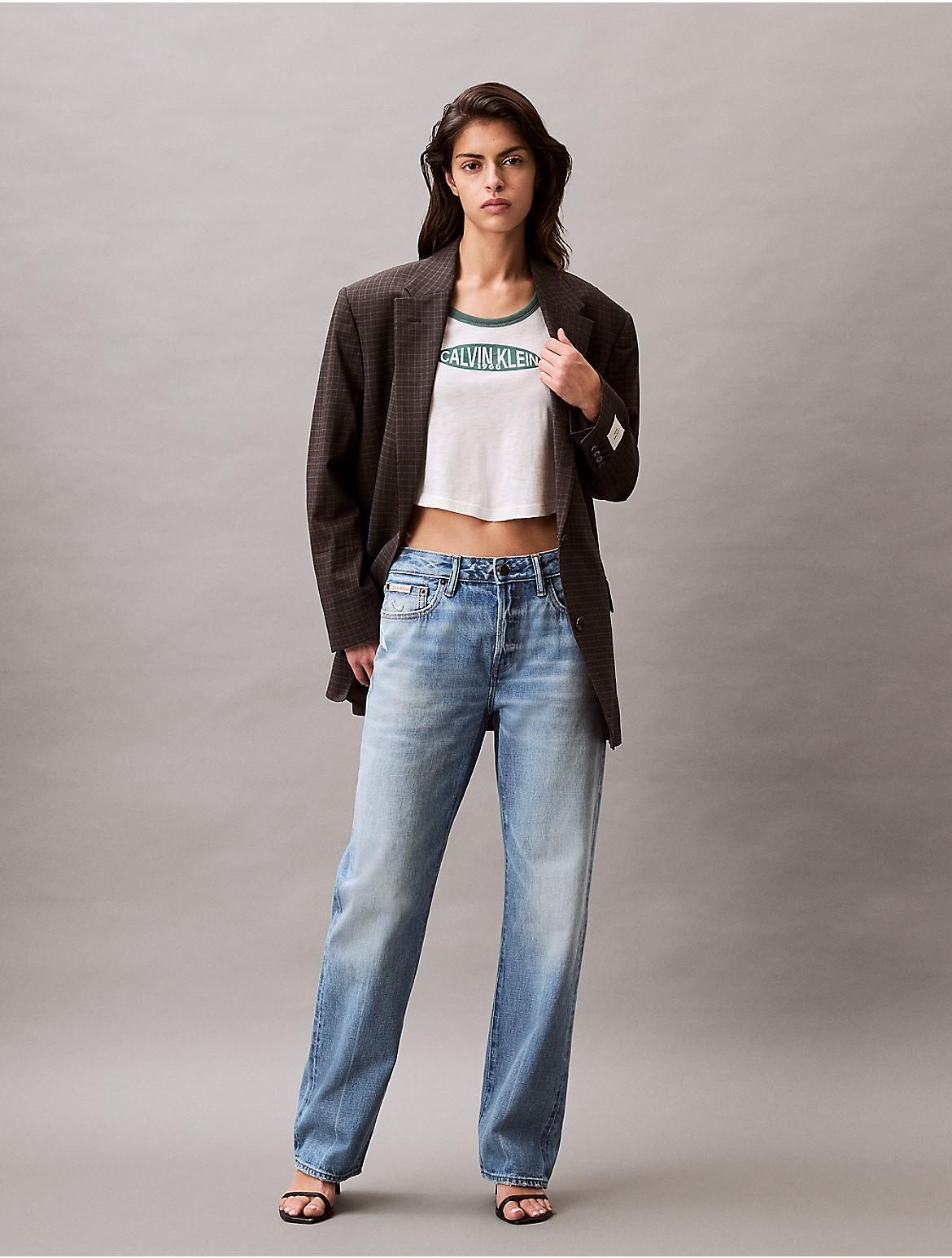 Calvin Klein Womens Relaxed Selvedge Denim Jeans - Blue Product Image