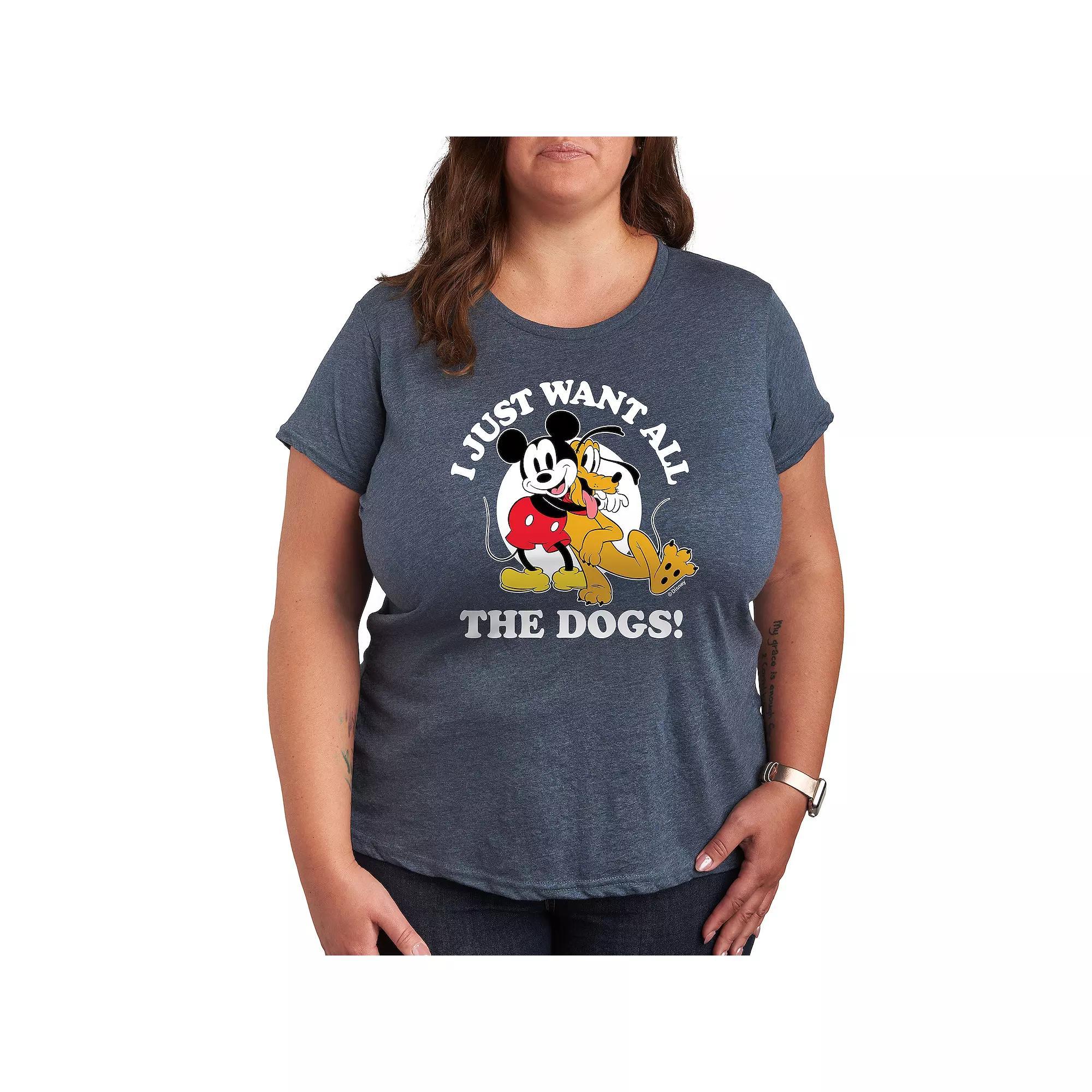 Disney's Mickey Mouse & Pluto Plus Just Want All Dogs Graphic Tee, Women's,  Product Image